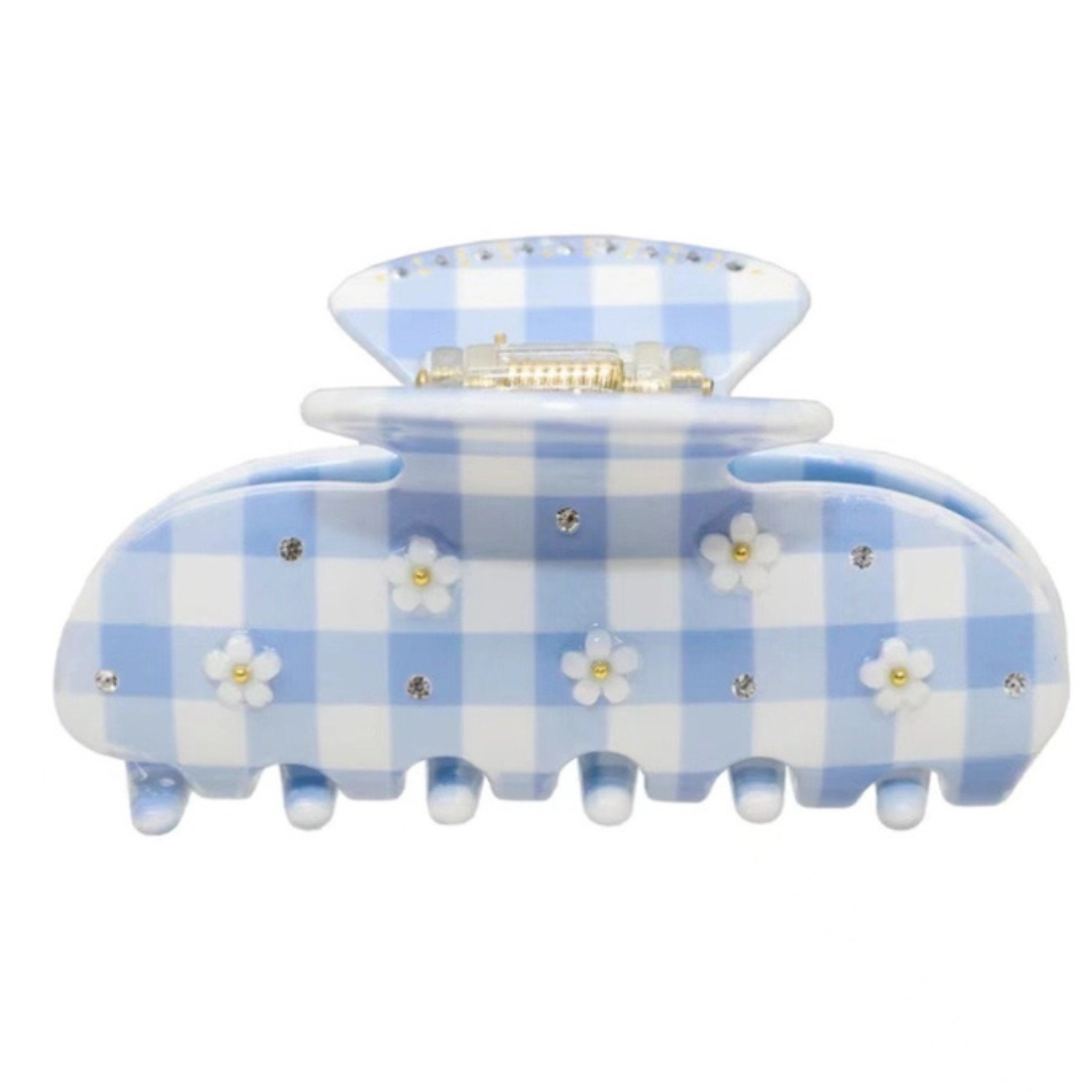 Gingham Daisy hairclip from Private Label featuring a floral design and classic gingham pattern, perfect for hair accessories.