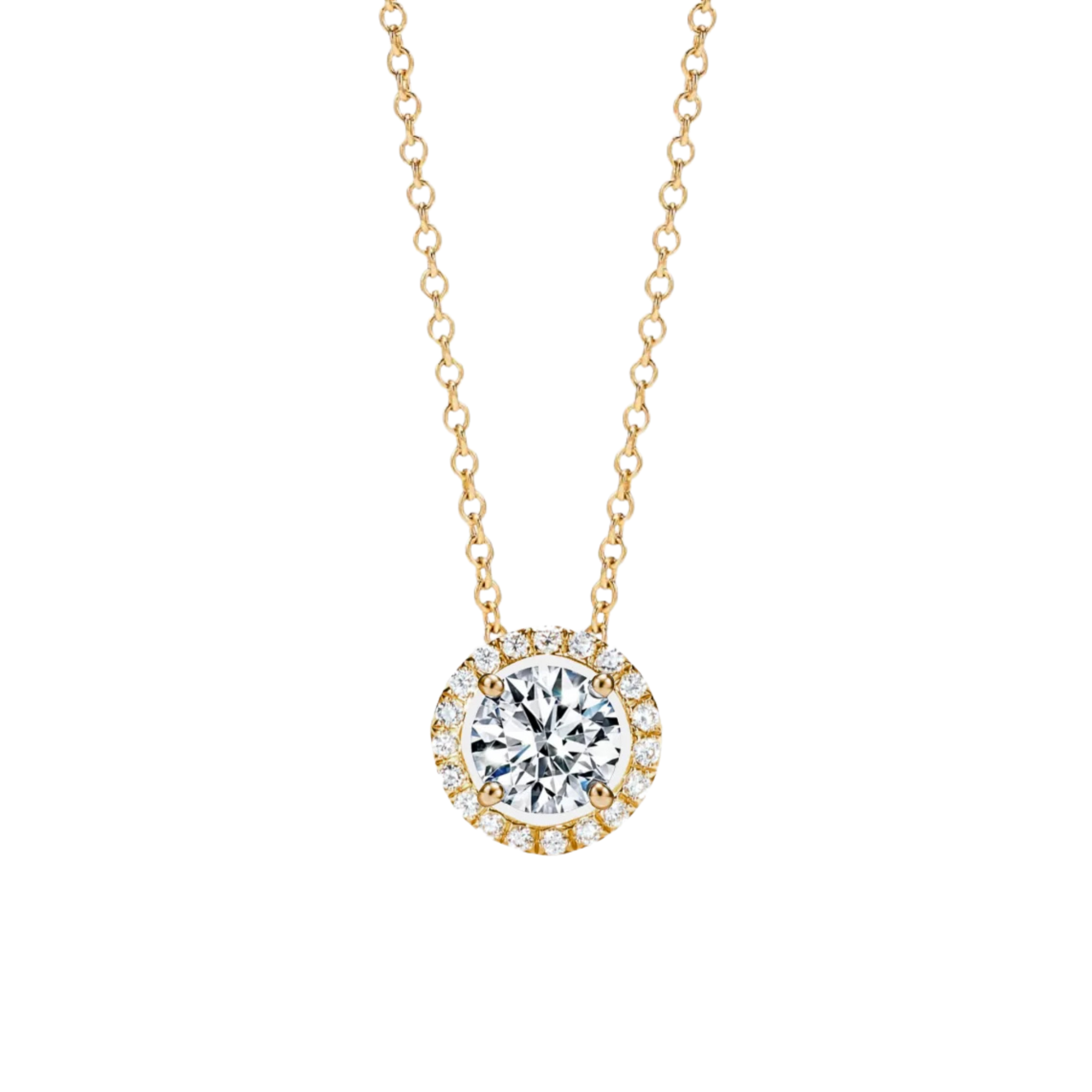 Sterling Silver Circle Halo Pave Necklace - Let's Bag It 