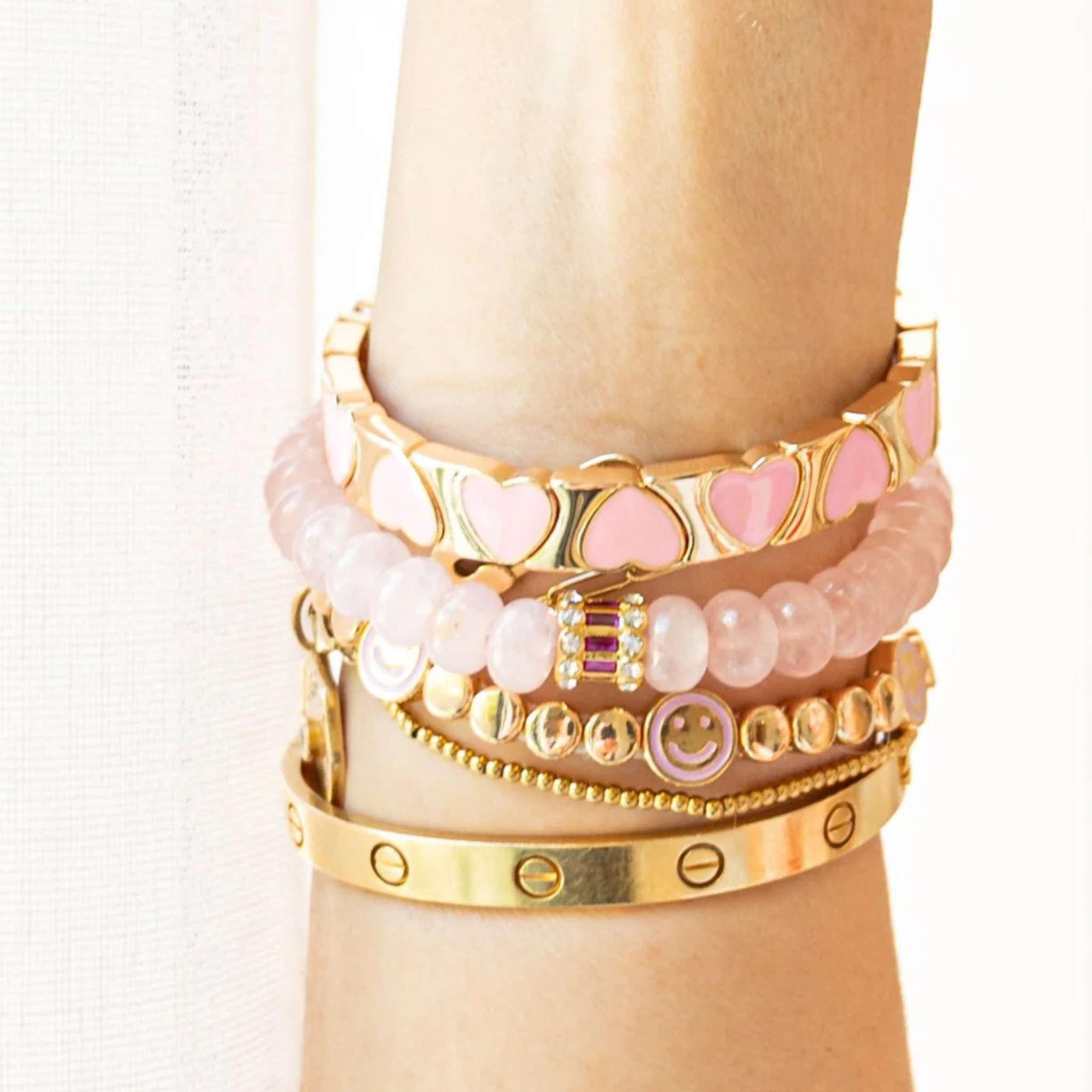 Pink Stackable Dottie Smiley - Let's Bag It 