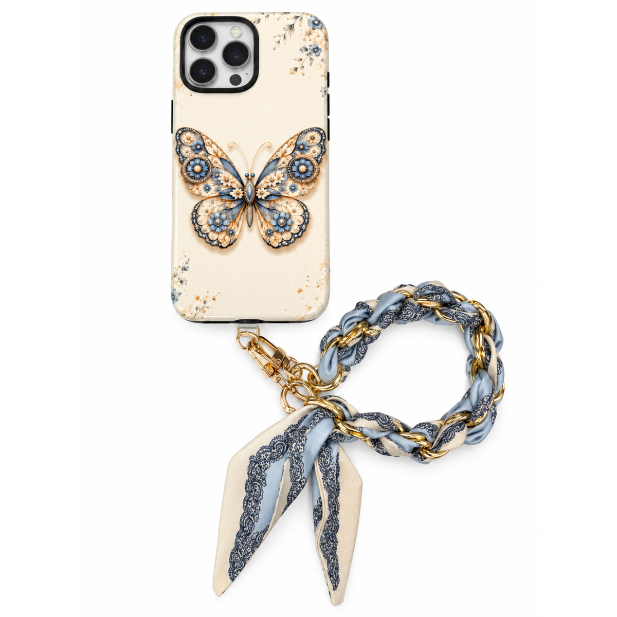 Gold Phone Chain Scarf Wristlets