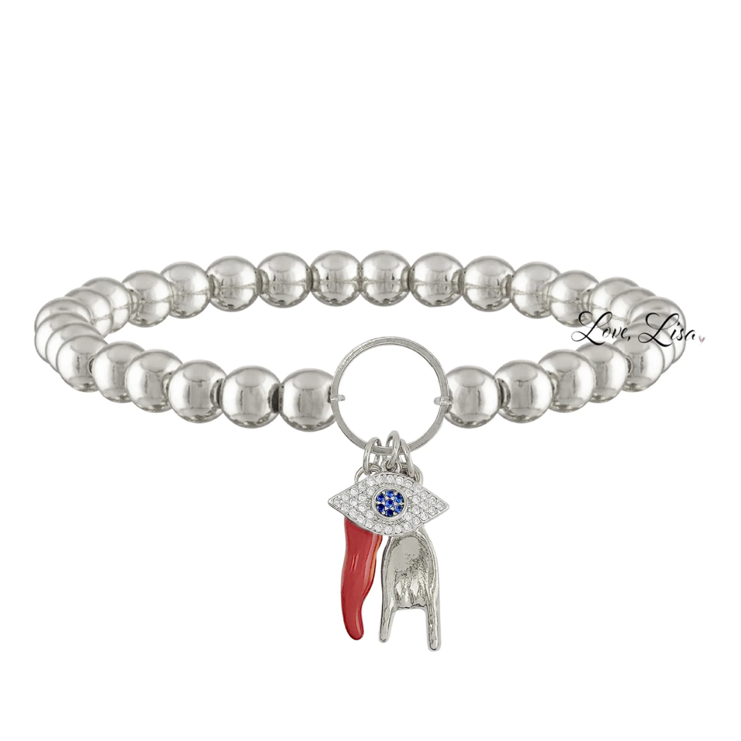 Mariano Italian horn Evil Eye Protection charm bracelet