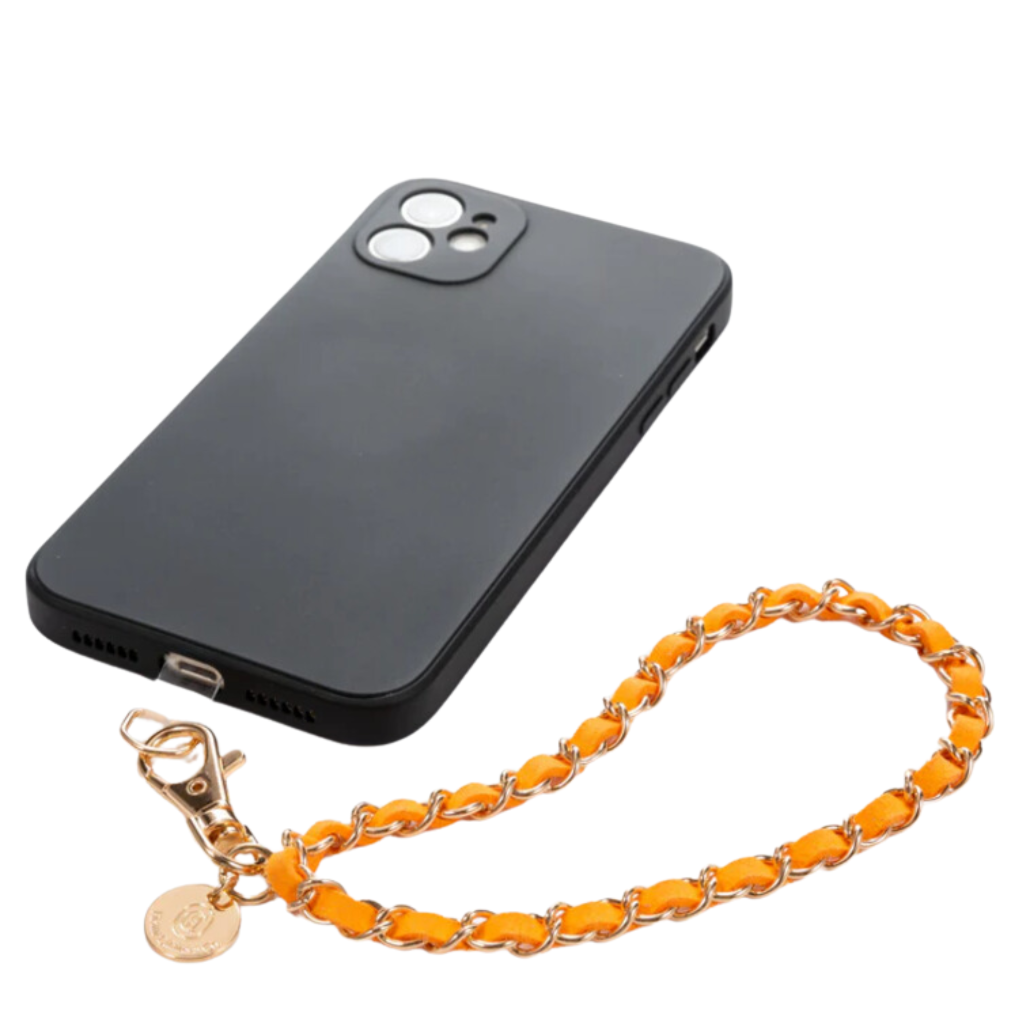 Miami Chains & Co phone wristlet with chain, featuring a stylish strap and sleek design for secure phone carrying.