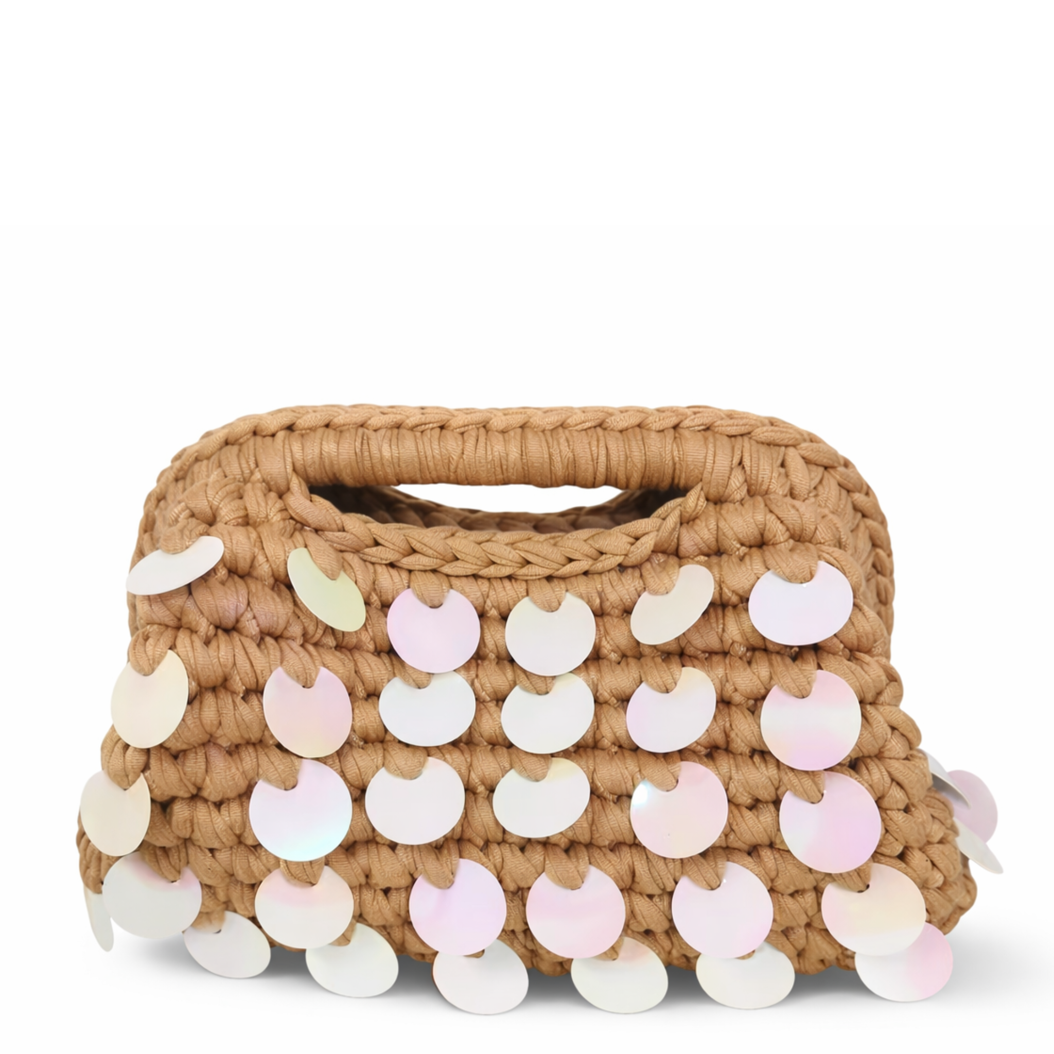 Private label Tropez woven bag, stylish handbag with woven texture and shoulder strap, ideal for casual or summer use.