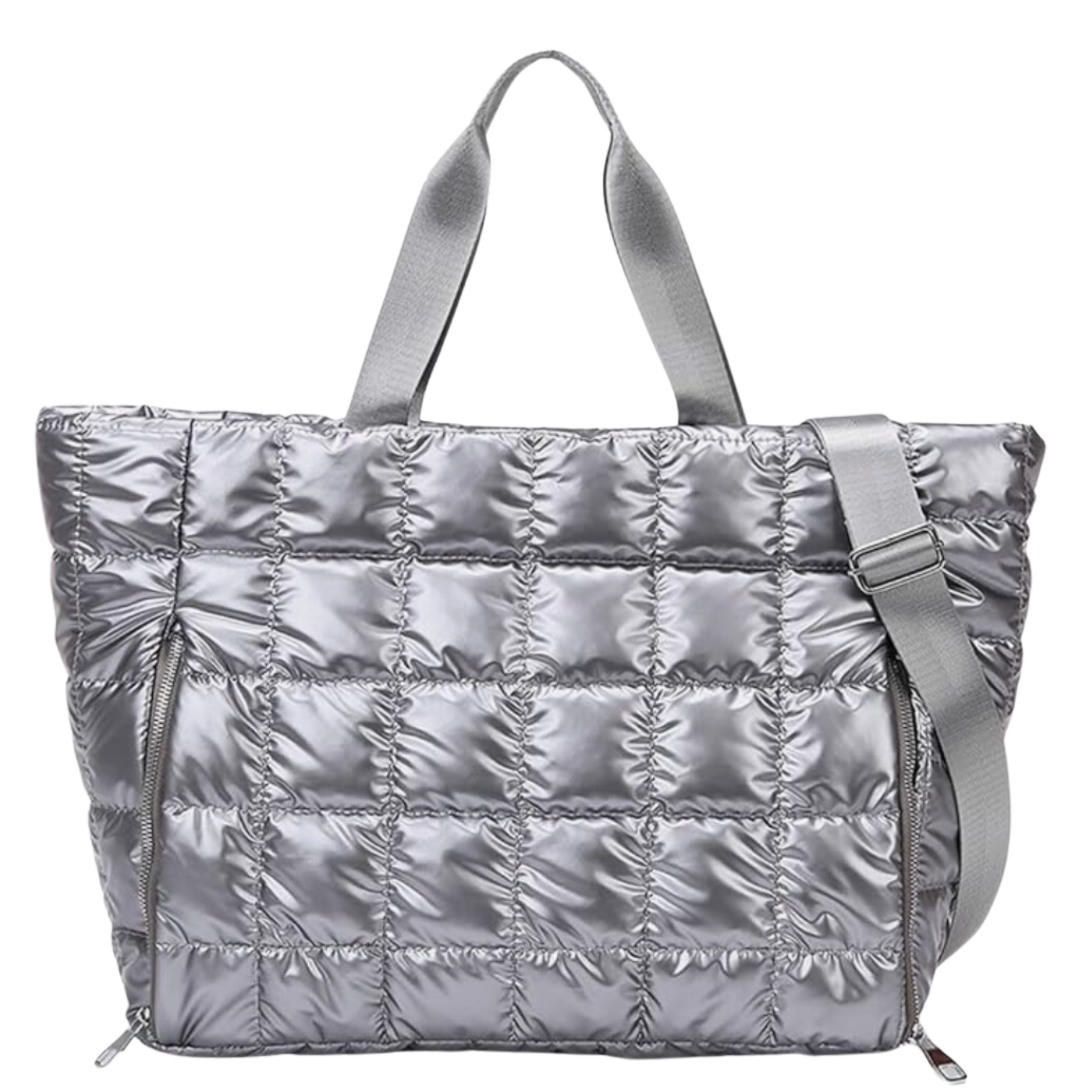 Quilted yoga/ travel puffer tote