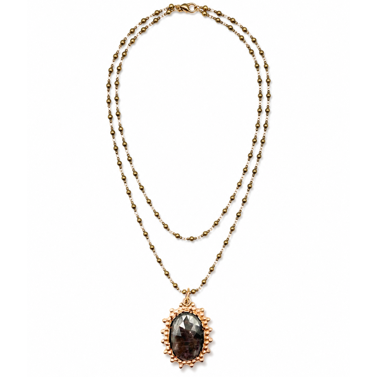 Large Oval Gemstone Necklace