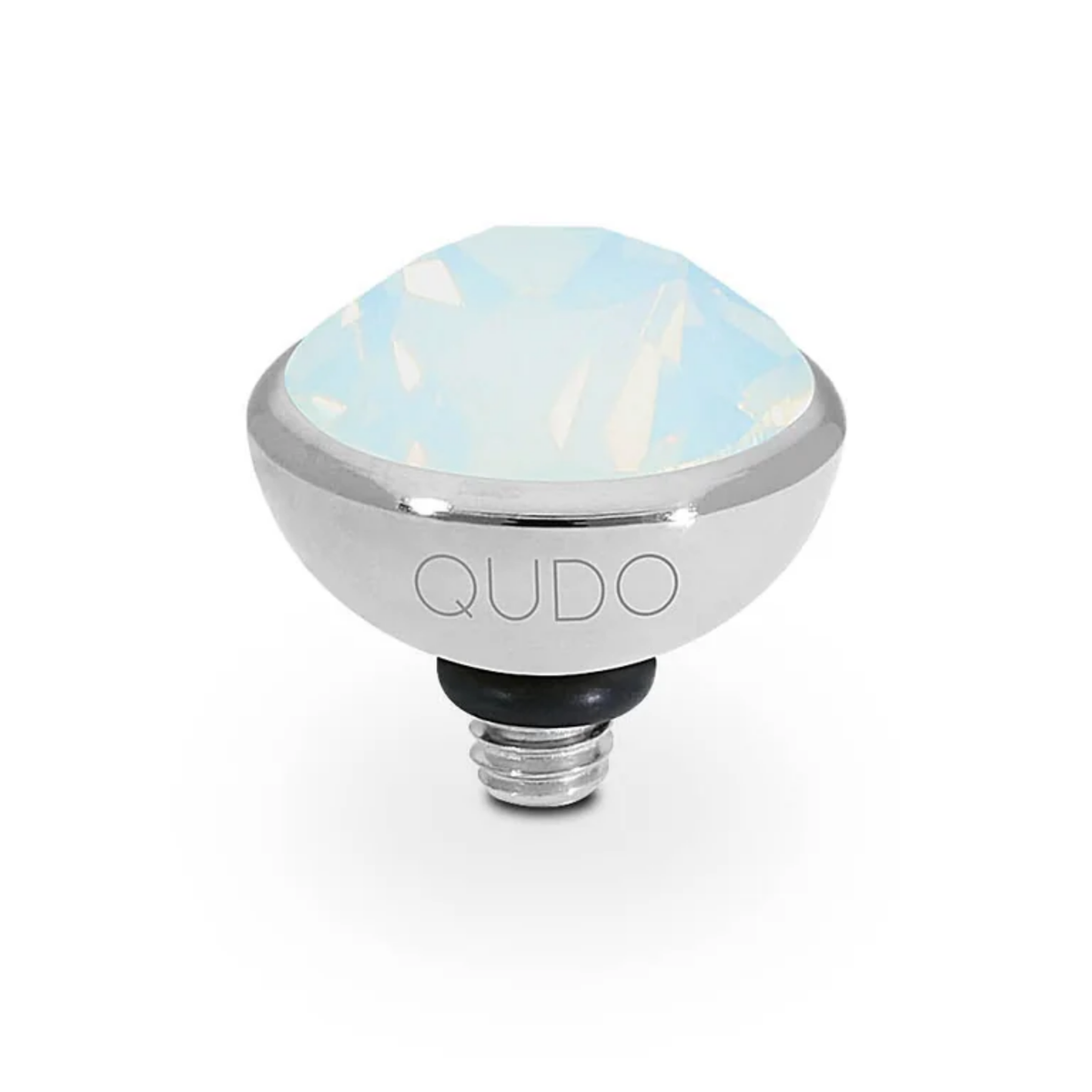 QUDO White Opal/Silver Bottone Top 10MM
