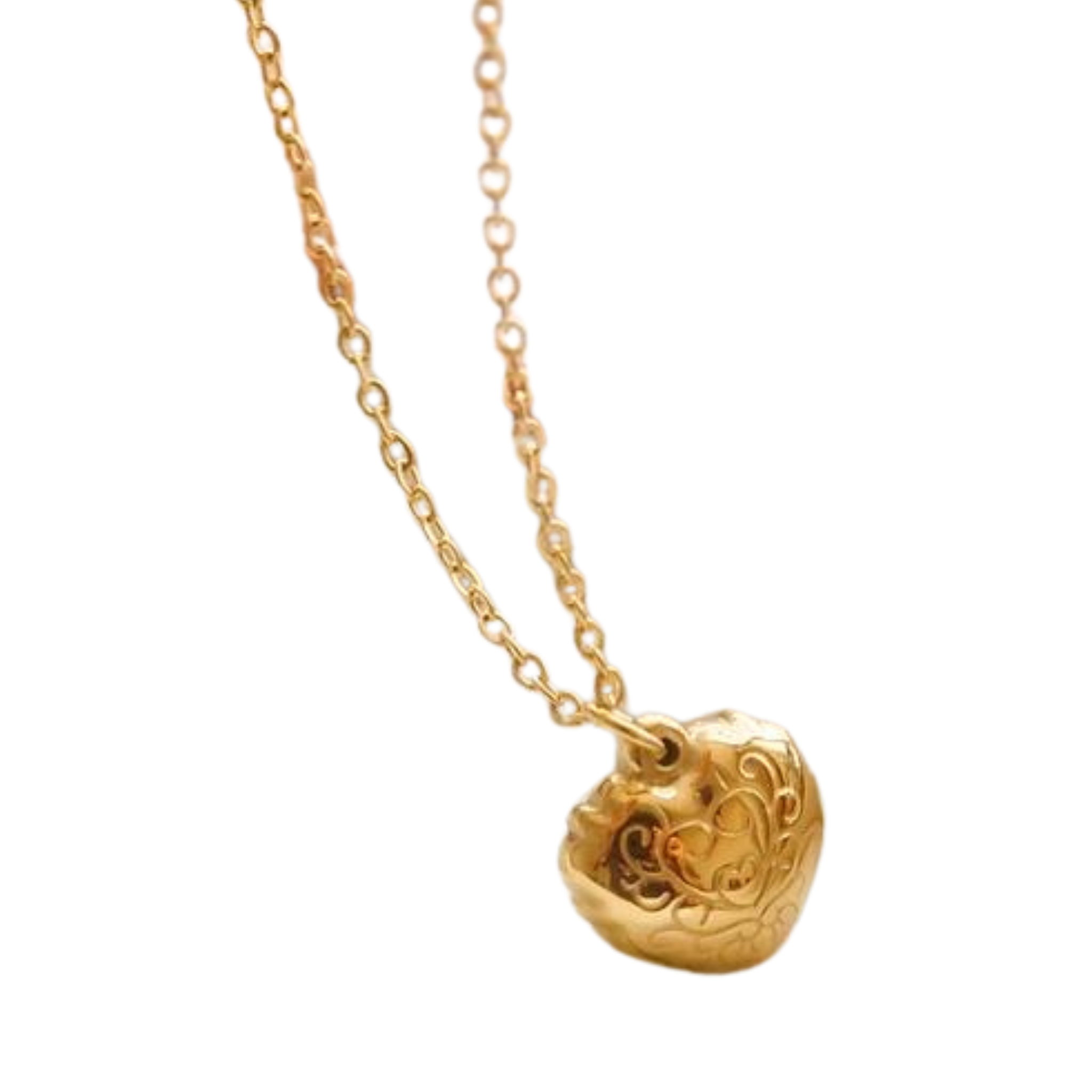 Josie Gold Non-Tarnish Vintage Heart Pendant Necklace