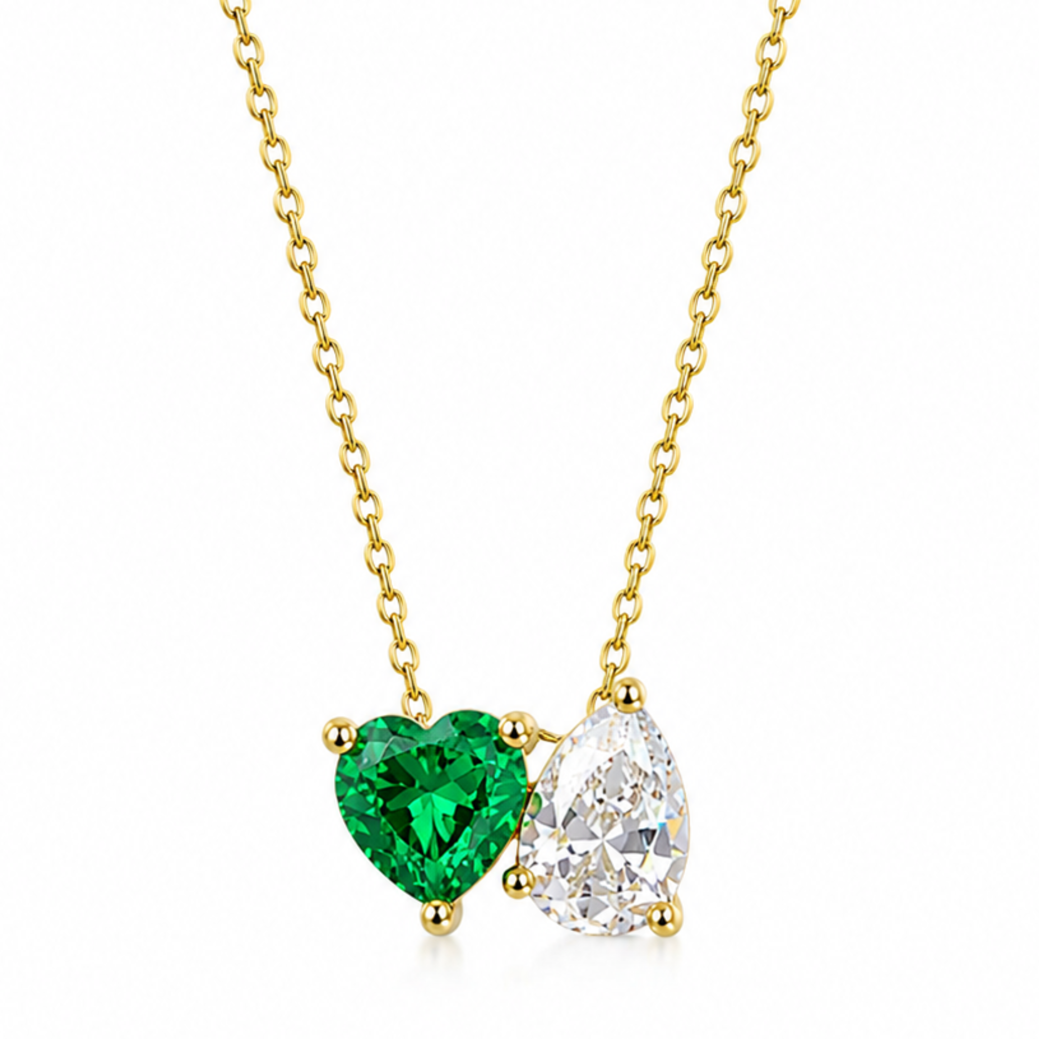 Heart & Pear Sterling Silver Necklace