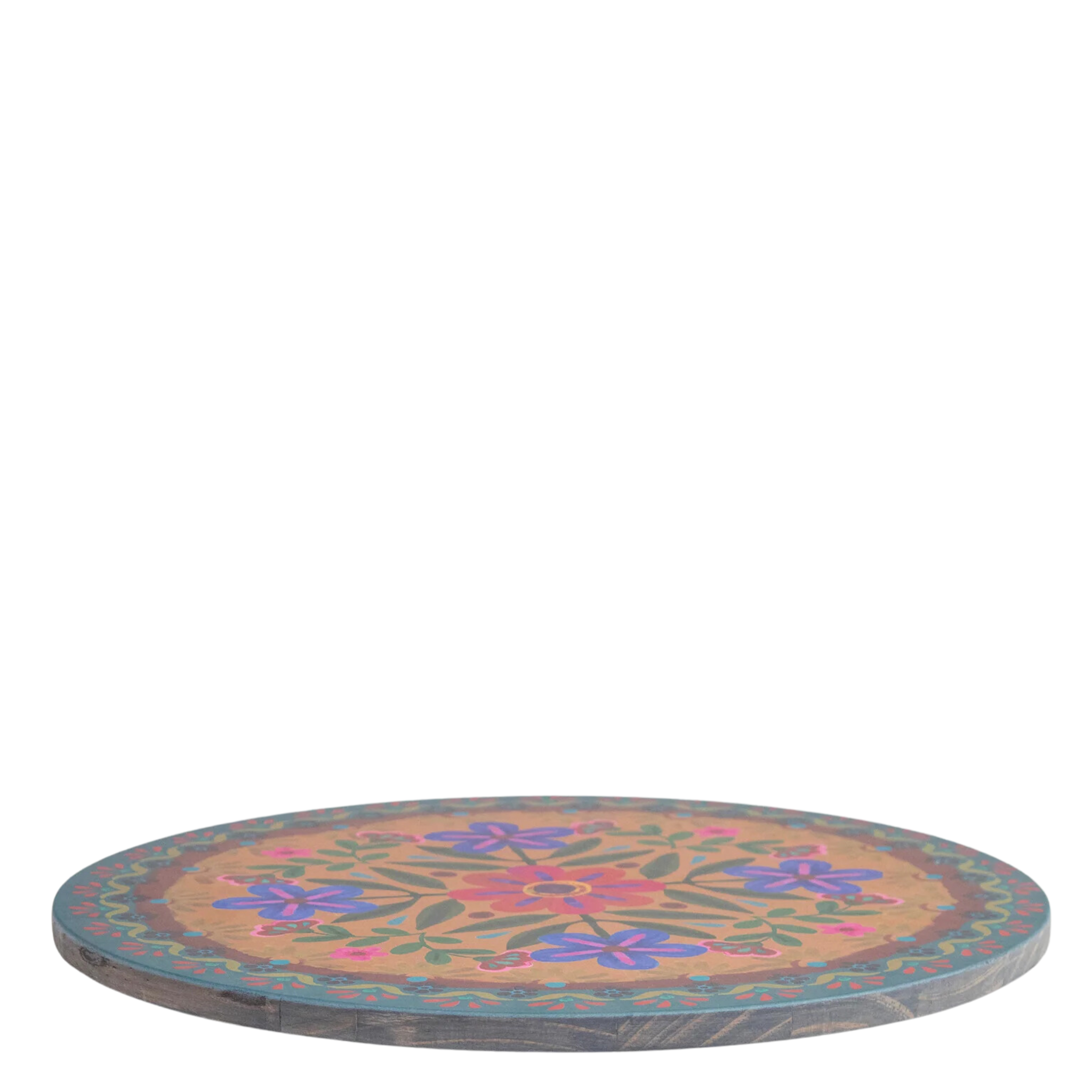 Painted wooden lazy Susan