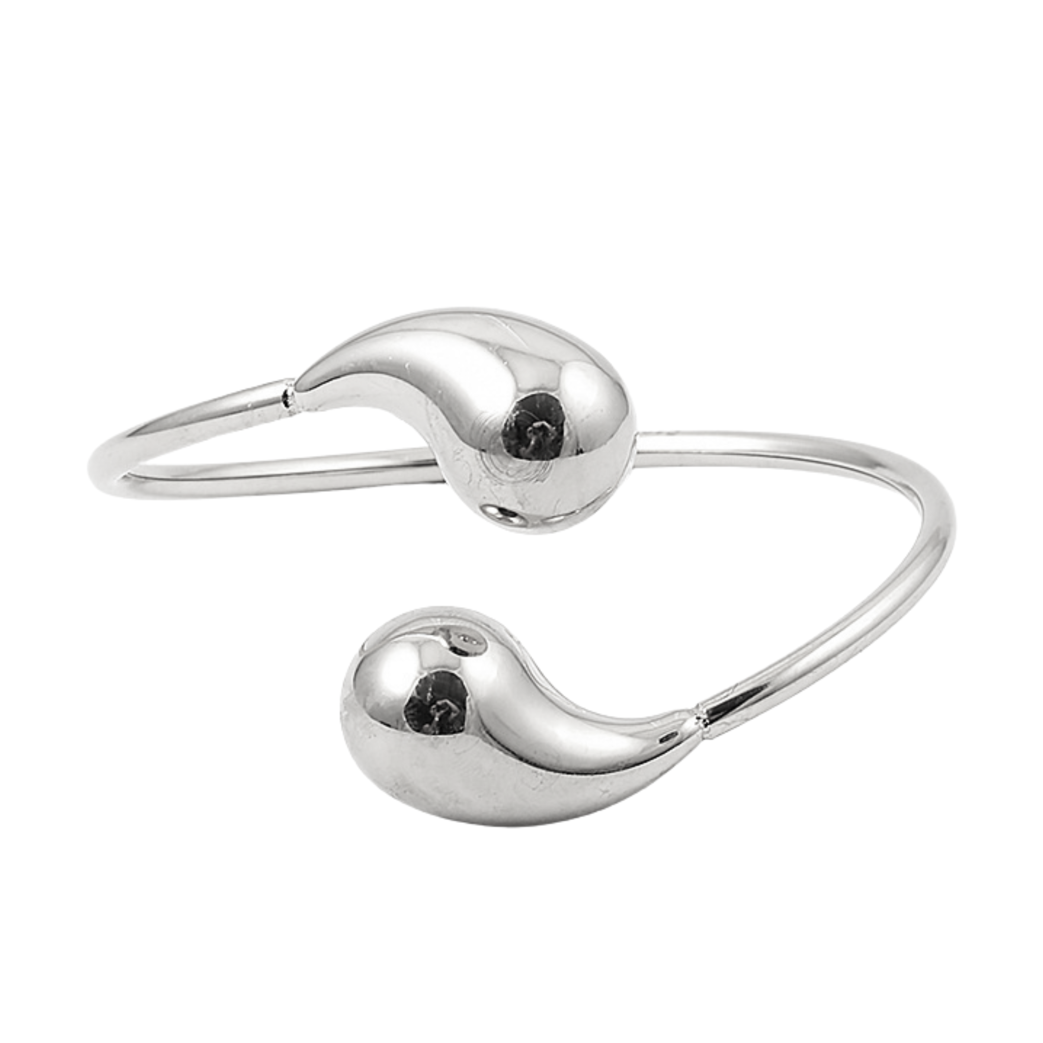 Teardrop minimalist cuff bracelet in sleek design, showcasing a smooth metal finish and elegant silhouette.