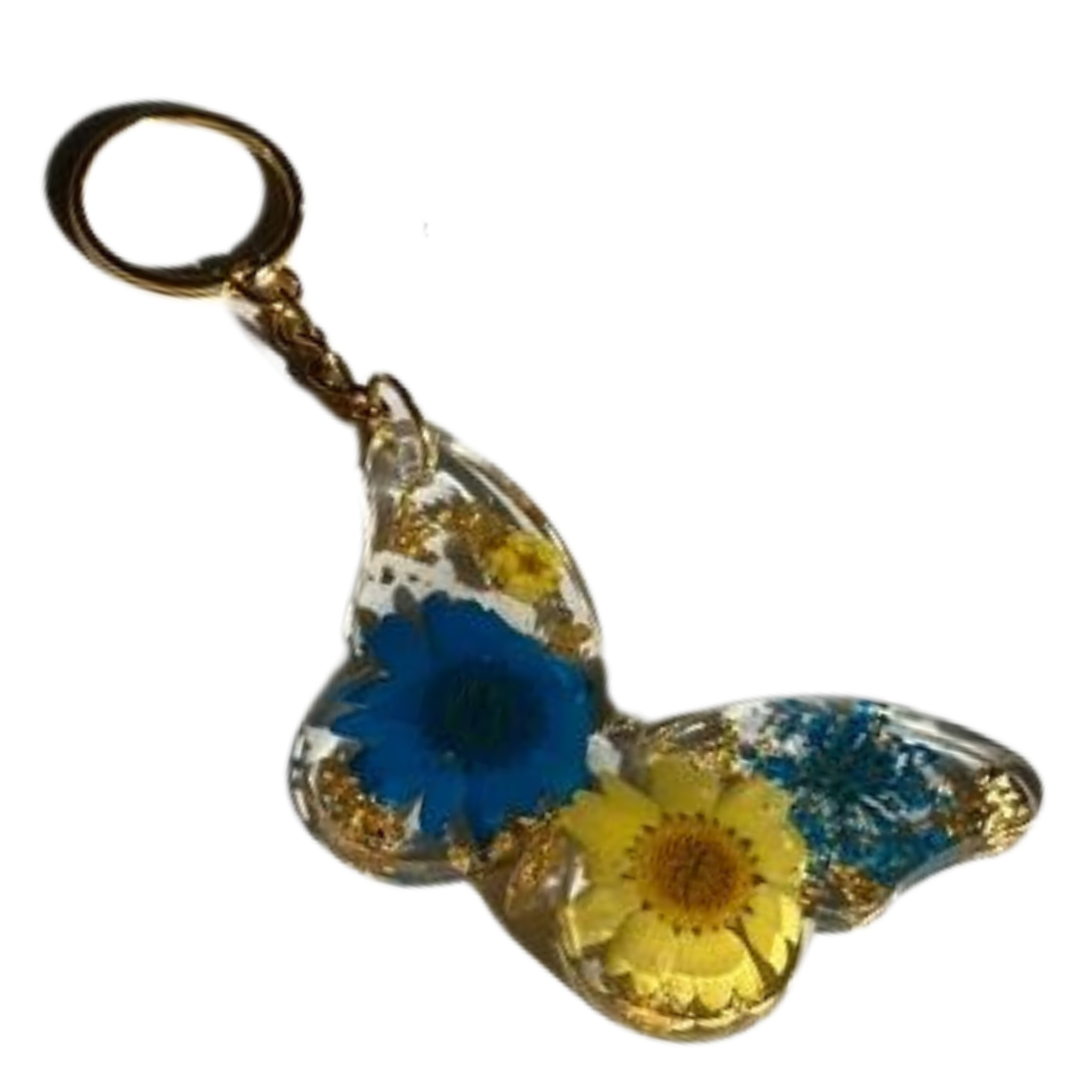 Floral Butterfly Keychain - Resin Keychain