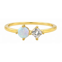 Gold/White Opal