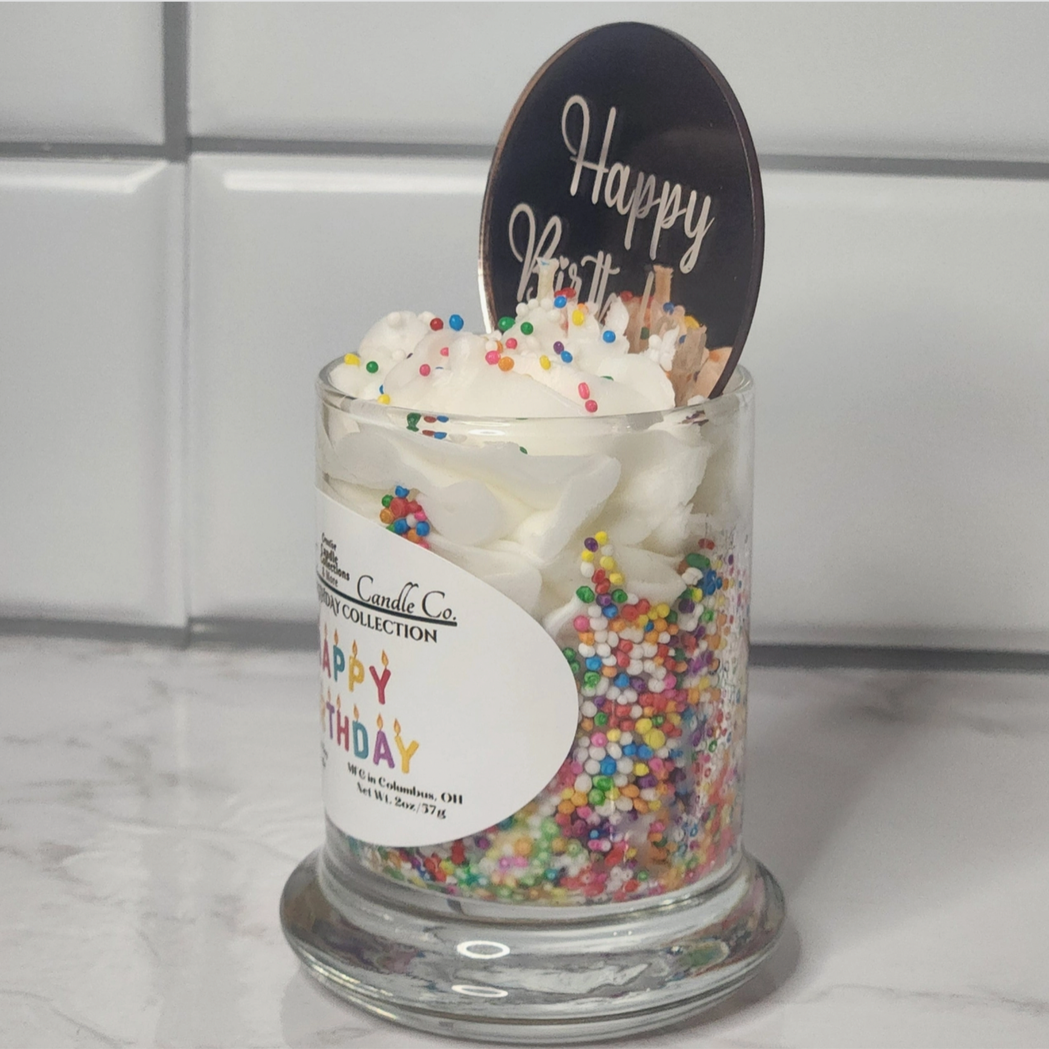 Sprinkle Birthday Cake Candle (small)