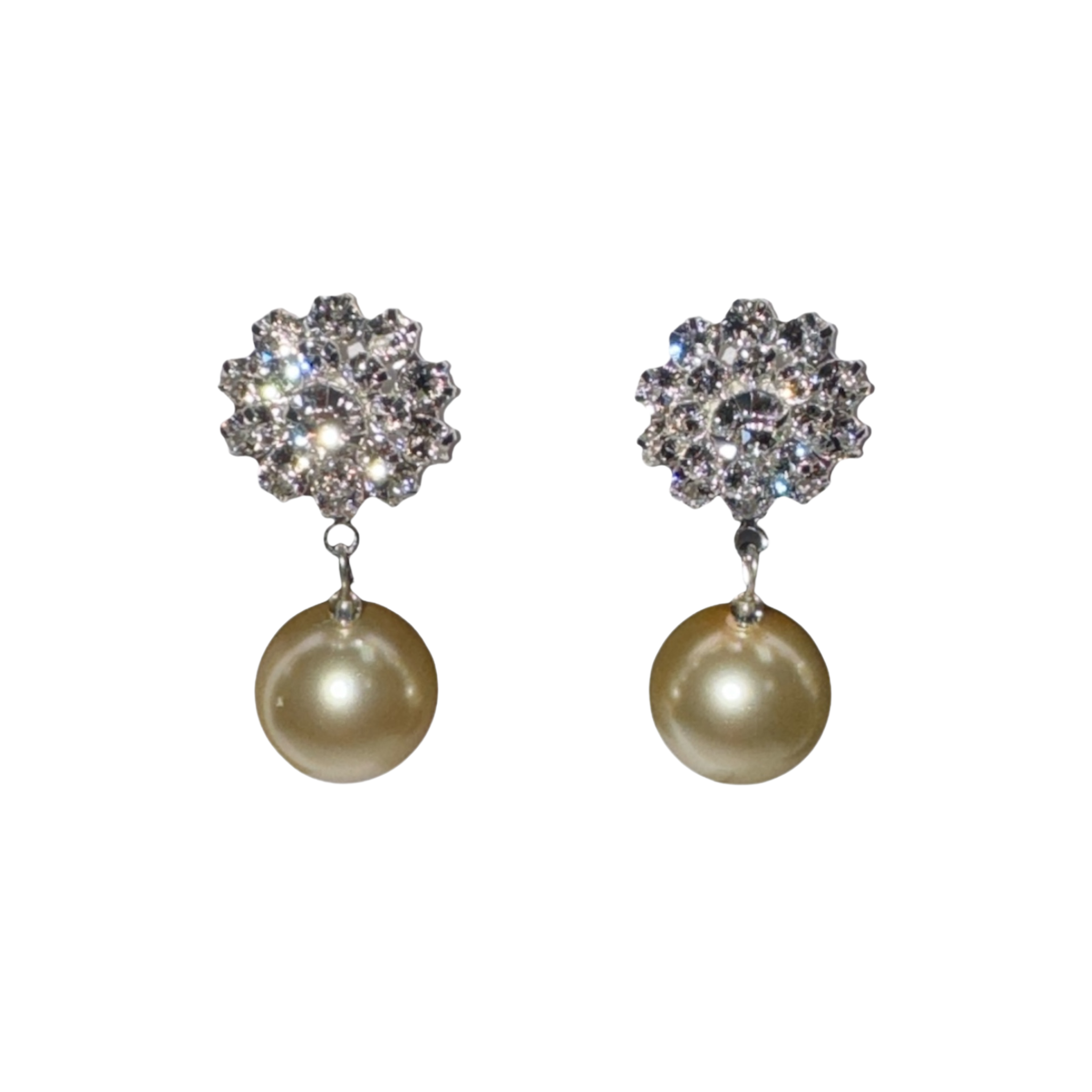 Single pearl diamond drop earring