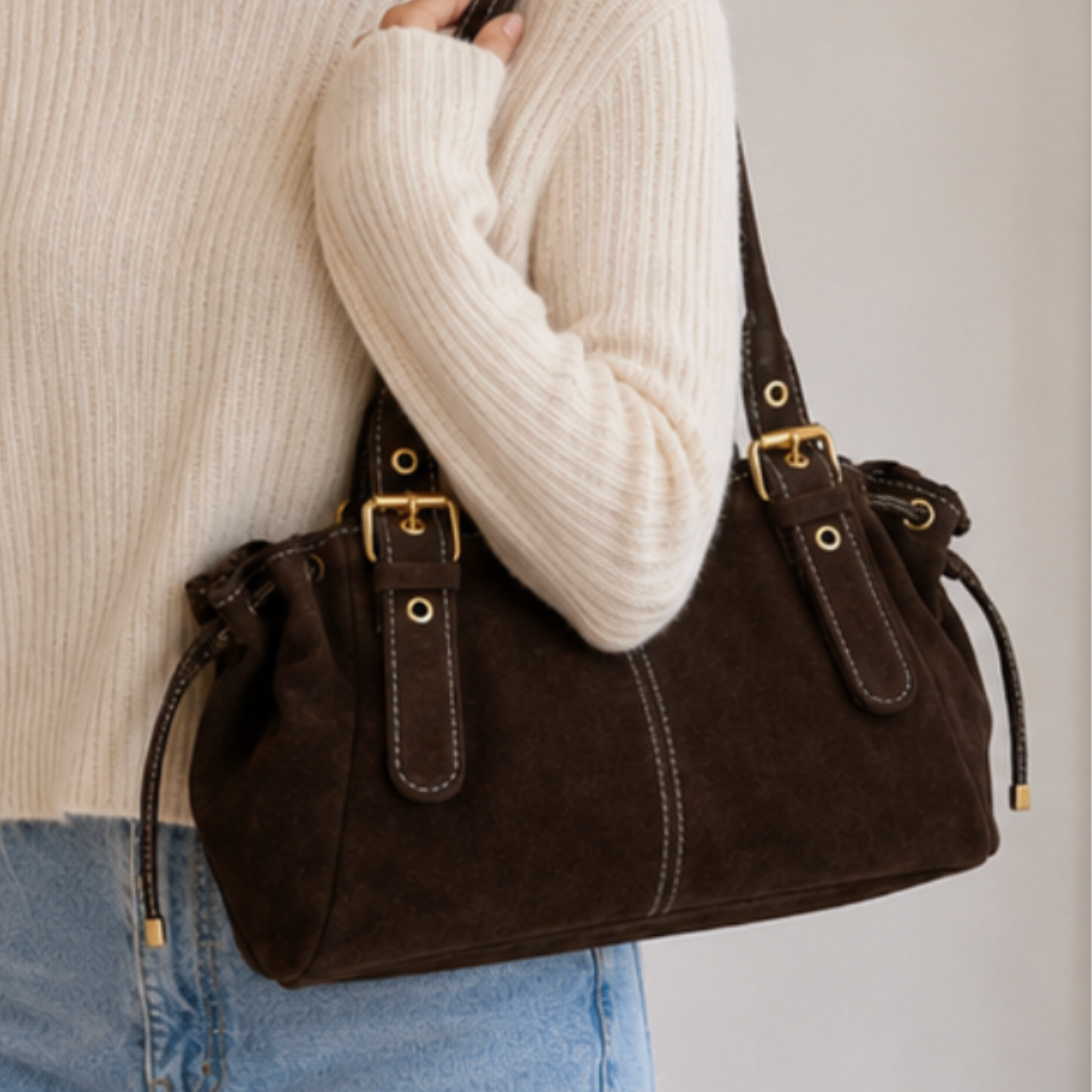 Isabel Small Suede Satchel