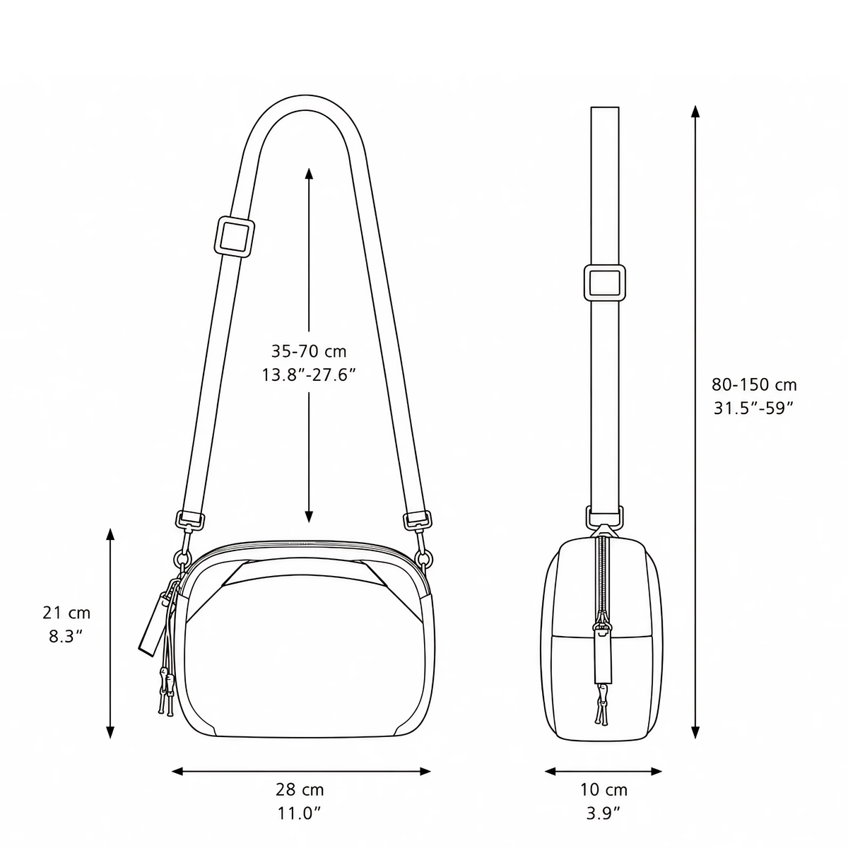 Daniella Lehavi Frankie crossbody bag with sleek leather design and adjustable strap, perfect for everyday use.