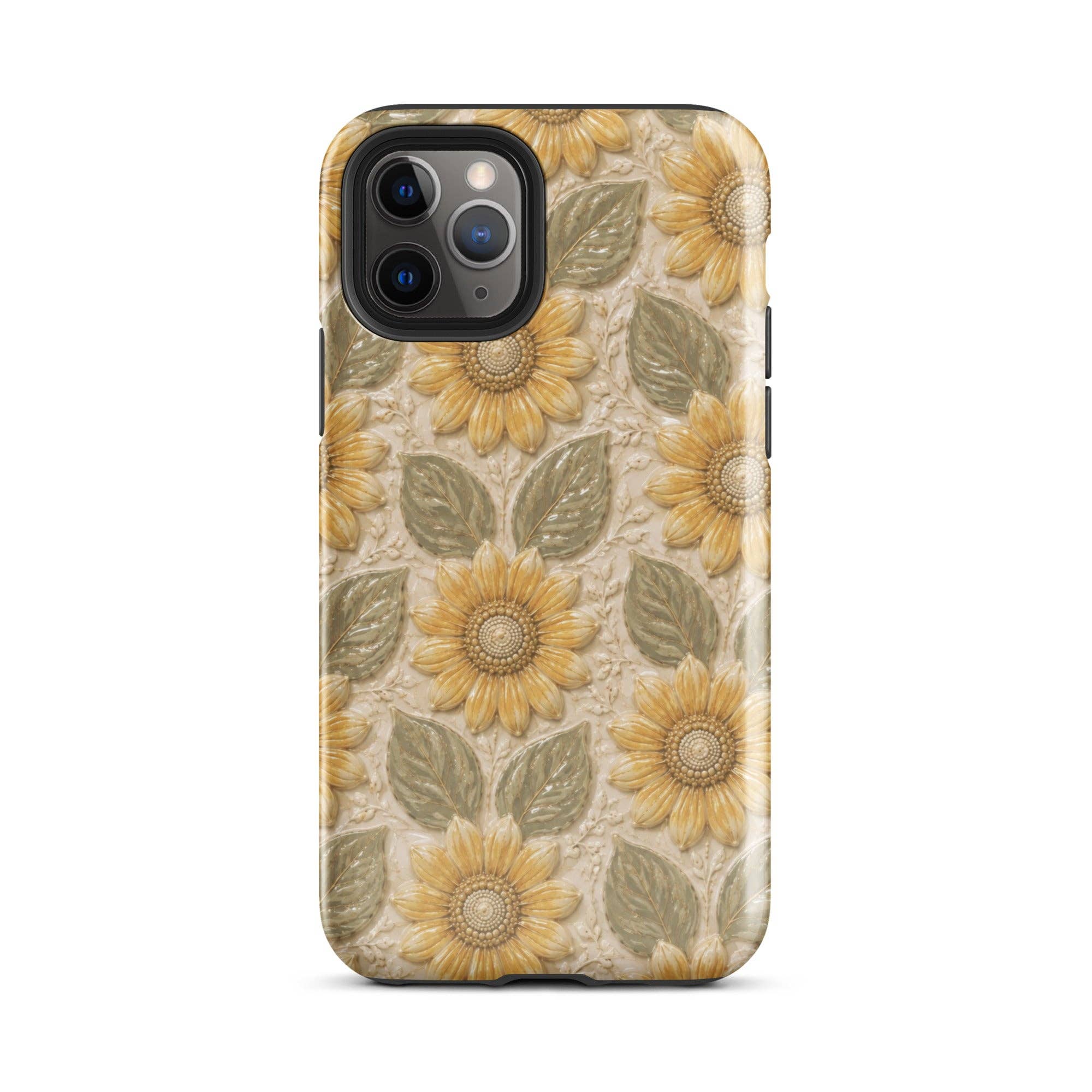 Green Tan Honey Flowers iPhone Case - Lets Bag it x Kiaras Creative