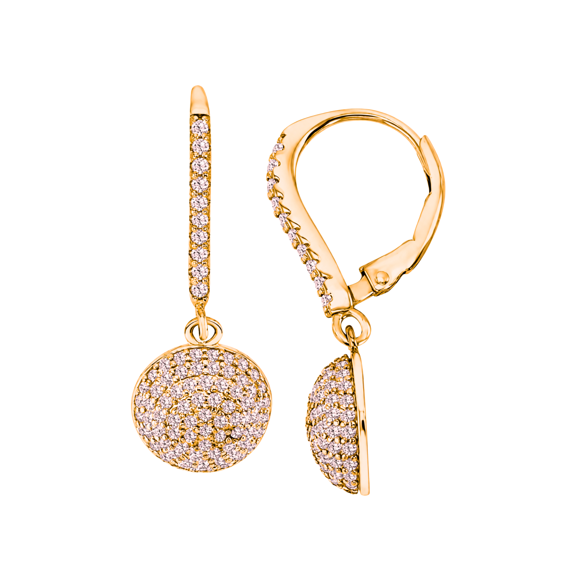 CZ Pavé Circle Drop Earring - 925 Sterling Silver