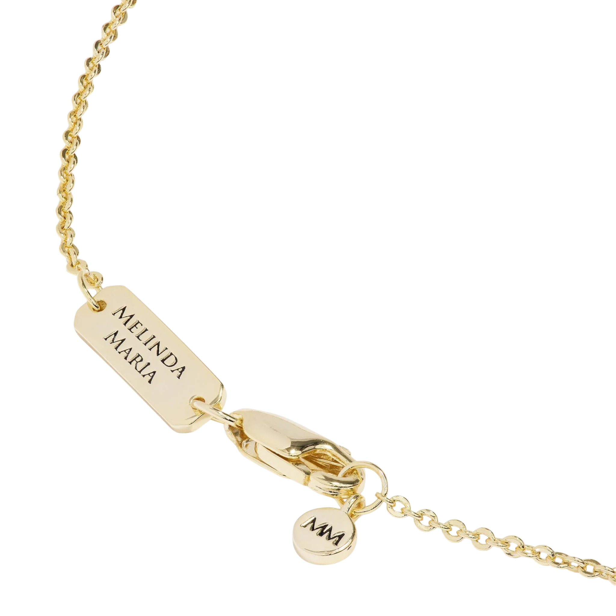 Melinda Maria Sweet Dreams Medallion necklace featuring an intricate design and shimmering finish on a delicate chain.