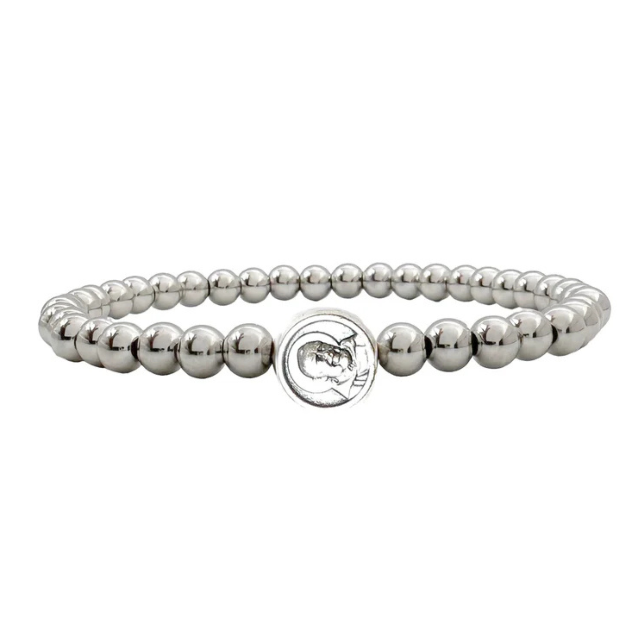 Love Lisa Subliminal Saint Padre Pio Healing Bracelet featuring religious charms and intricate bead design on a soft cord.