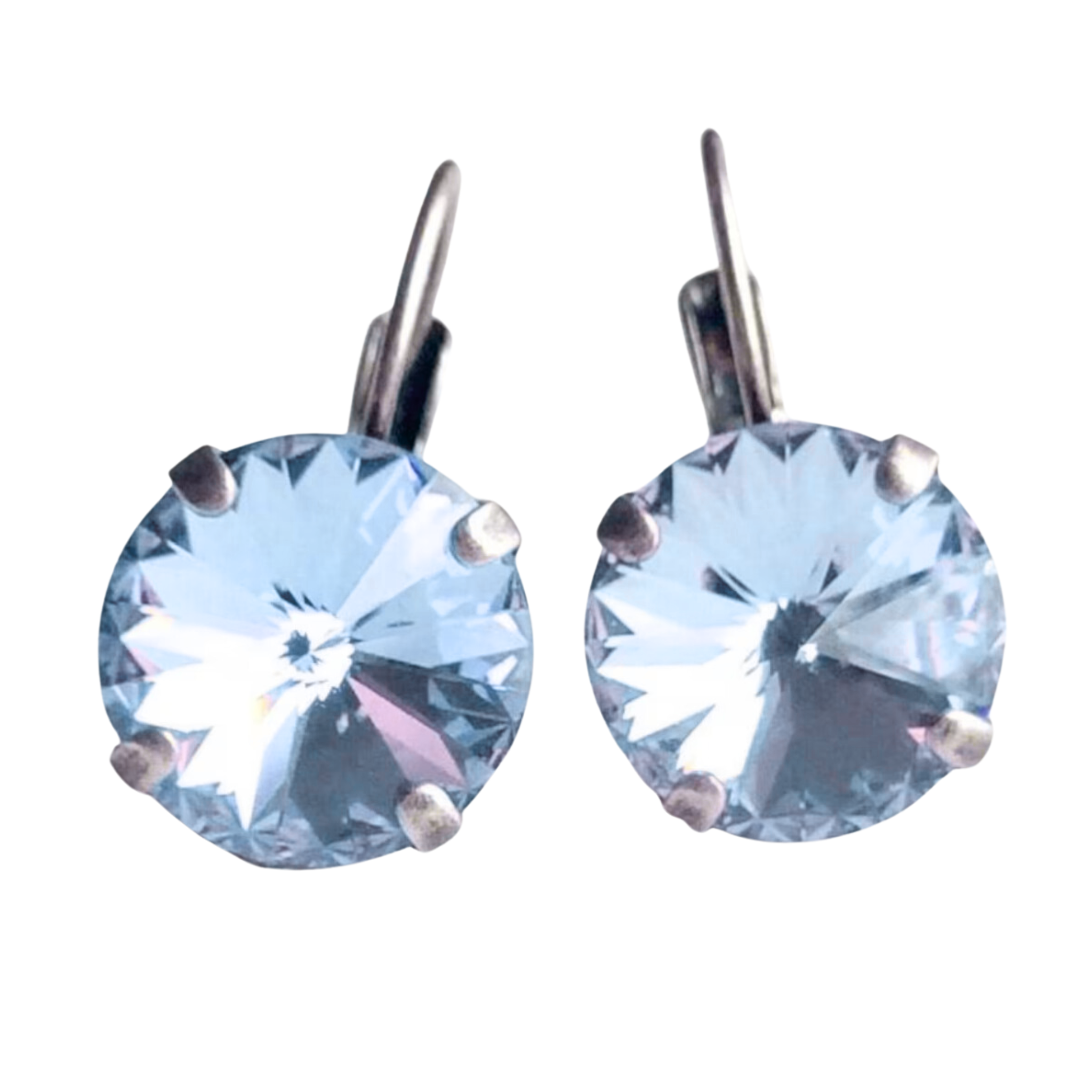 Crystal 12mm Cushion Cut Drop Earrings