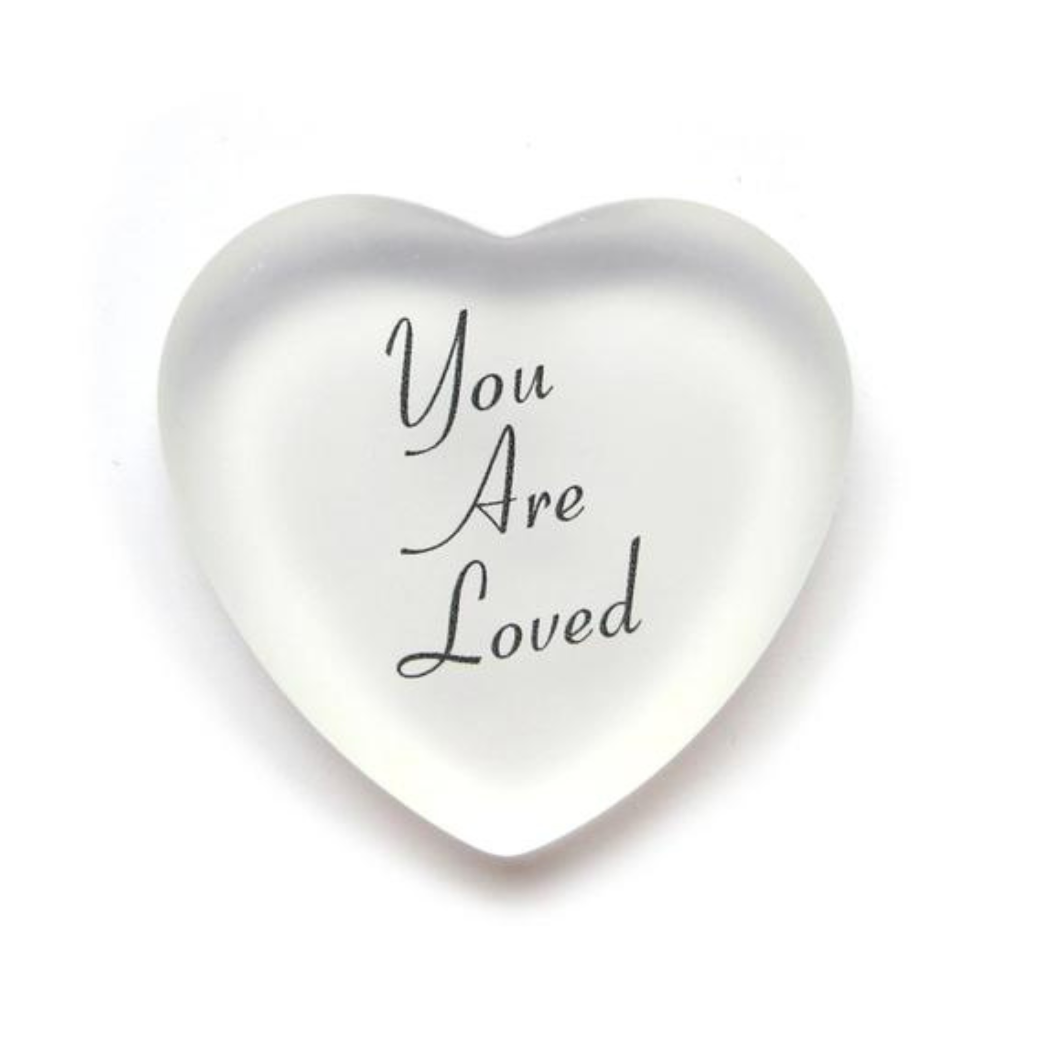 You Are So Loved Frosted Glass Heart