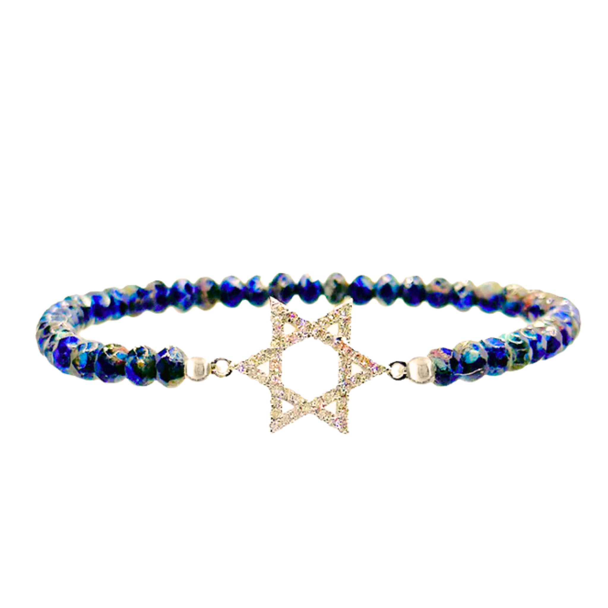 Harper Star of David protection crystal bracelets by love lisa, featuring vibrant crystals and a symbolic design.