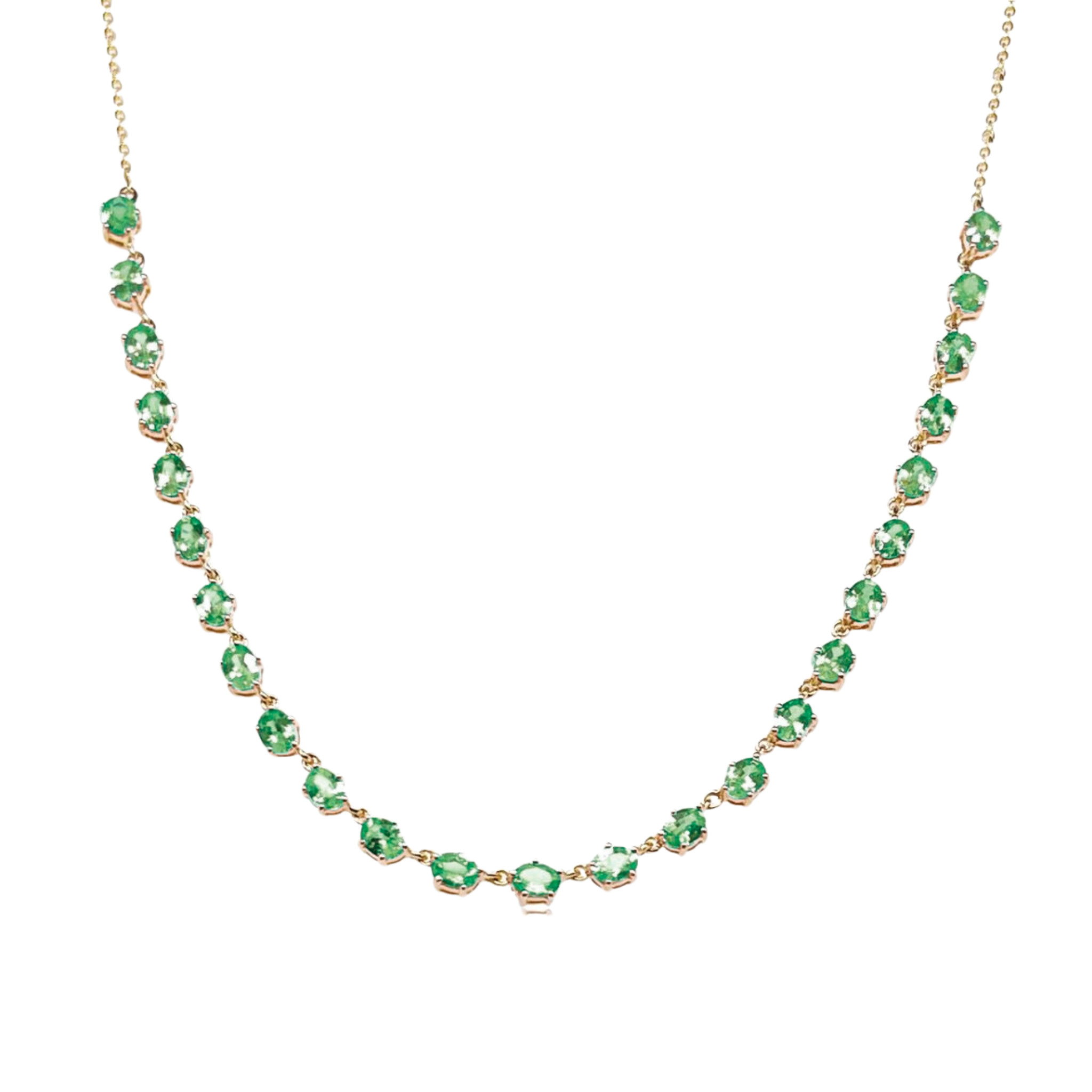 Colorful Delicate Sterling Silver Tennis Necklace