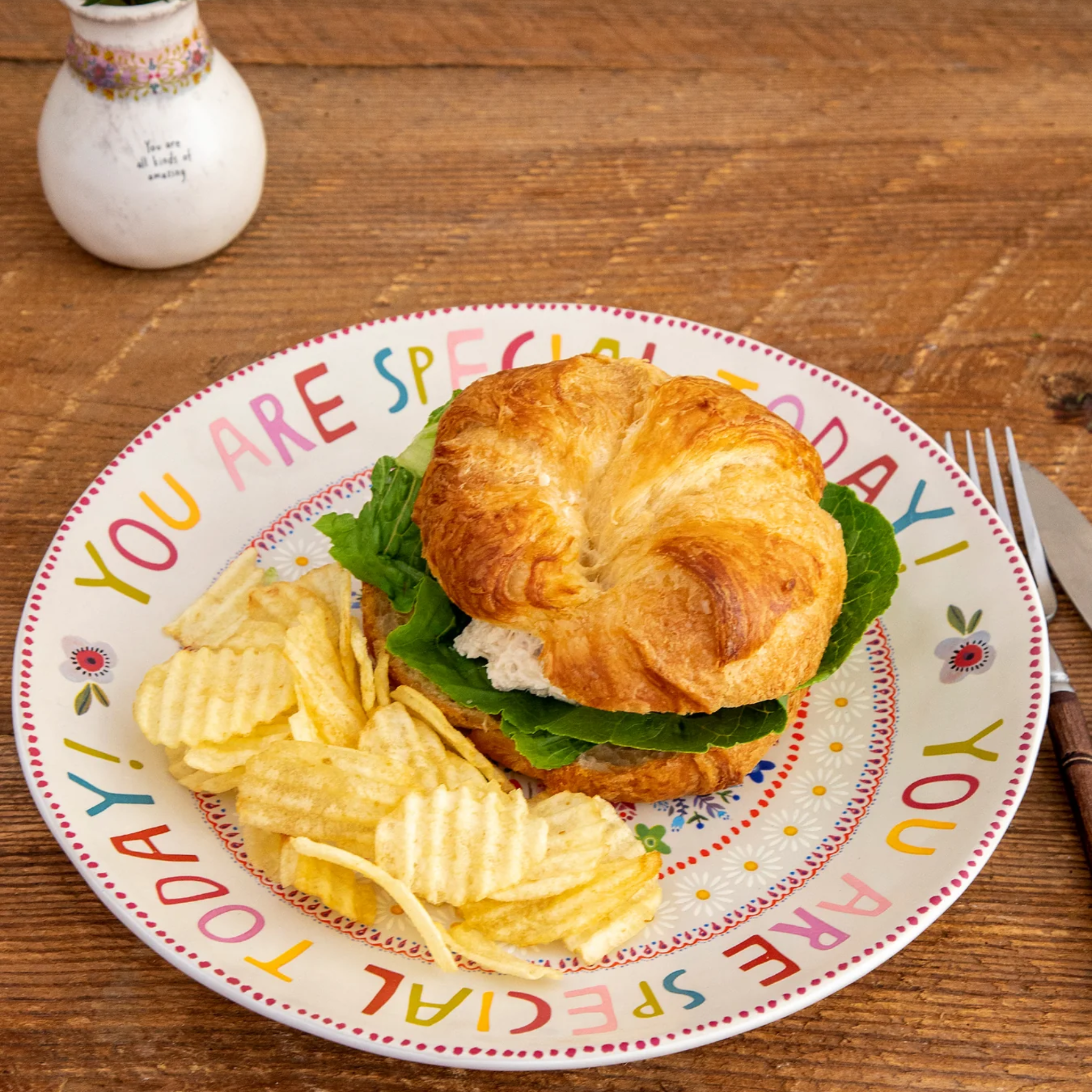 Natural Life Special Celebration Plate with "You Are Special Today" message, featuring colorful floral design and decorative accents.