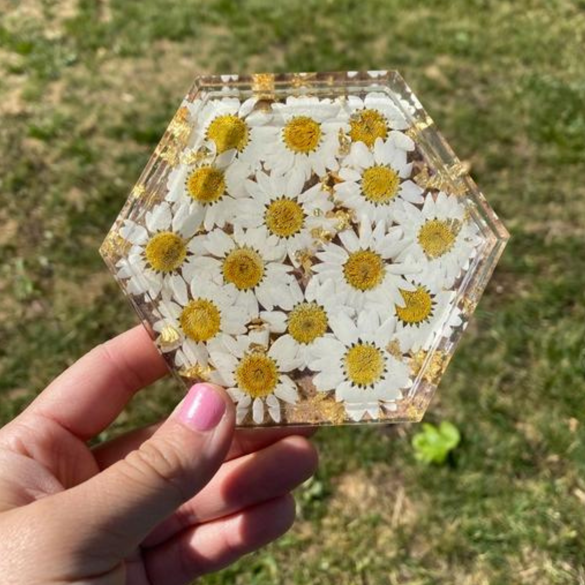 Resin Floral Coaster/ Jewelry Tray/ Soap Dish