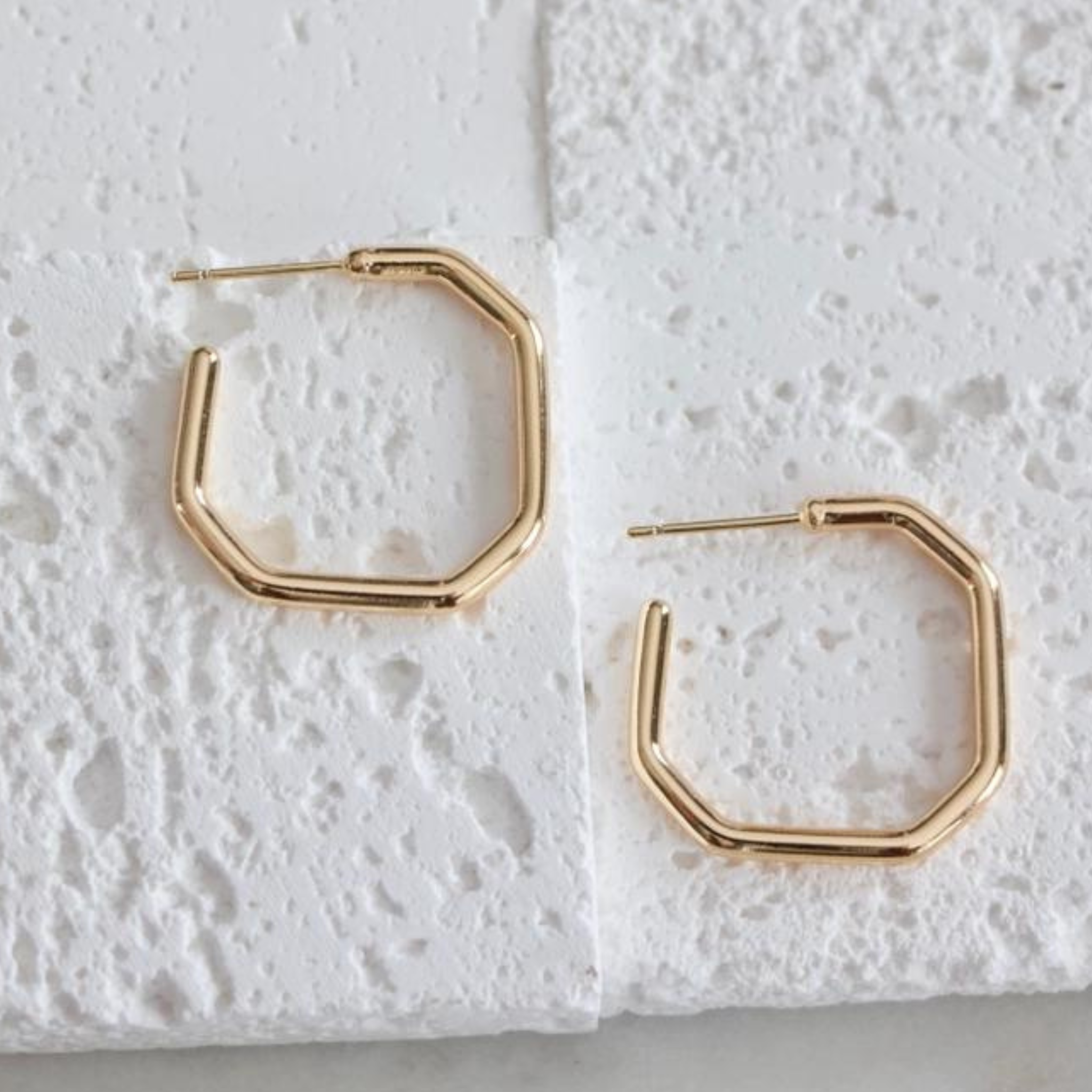 Octagon Hoop Earrings