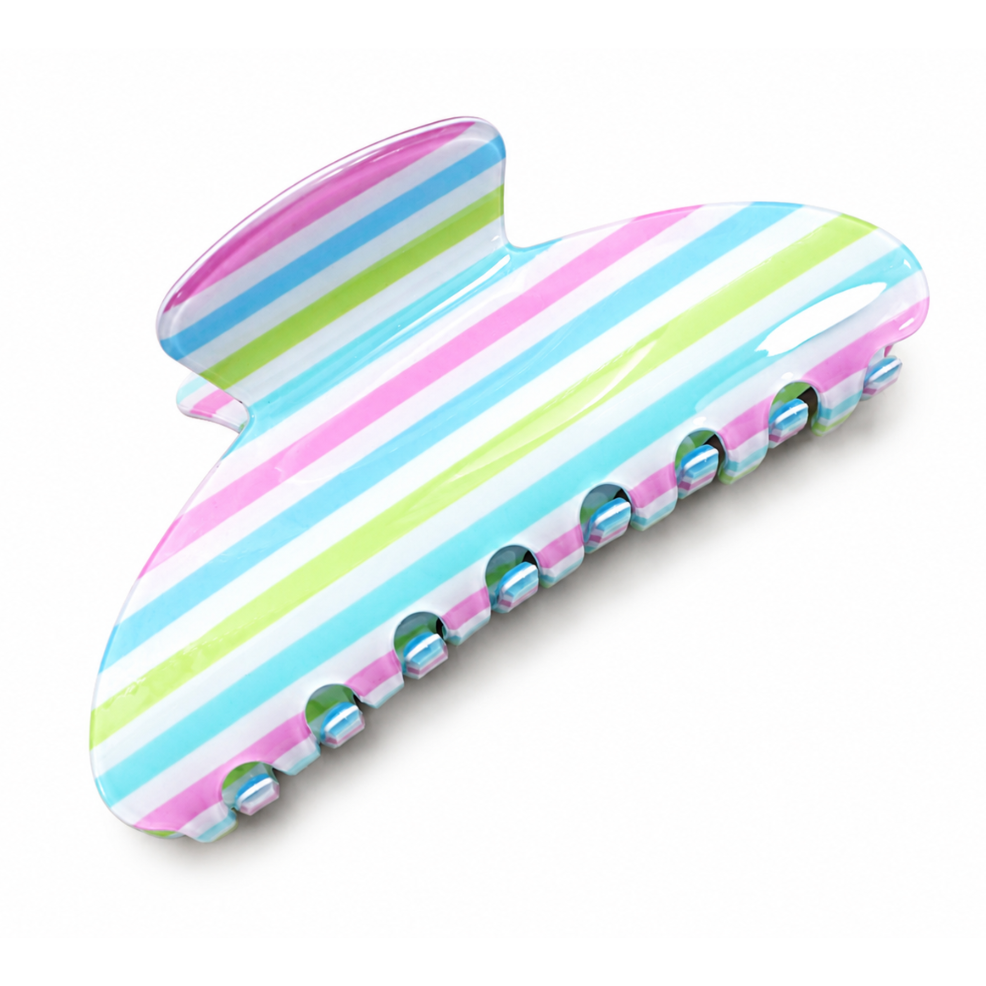 Jumbo Stripe & Plaid Oval Hair Claw Clip