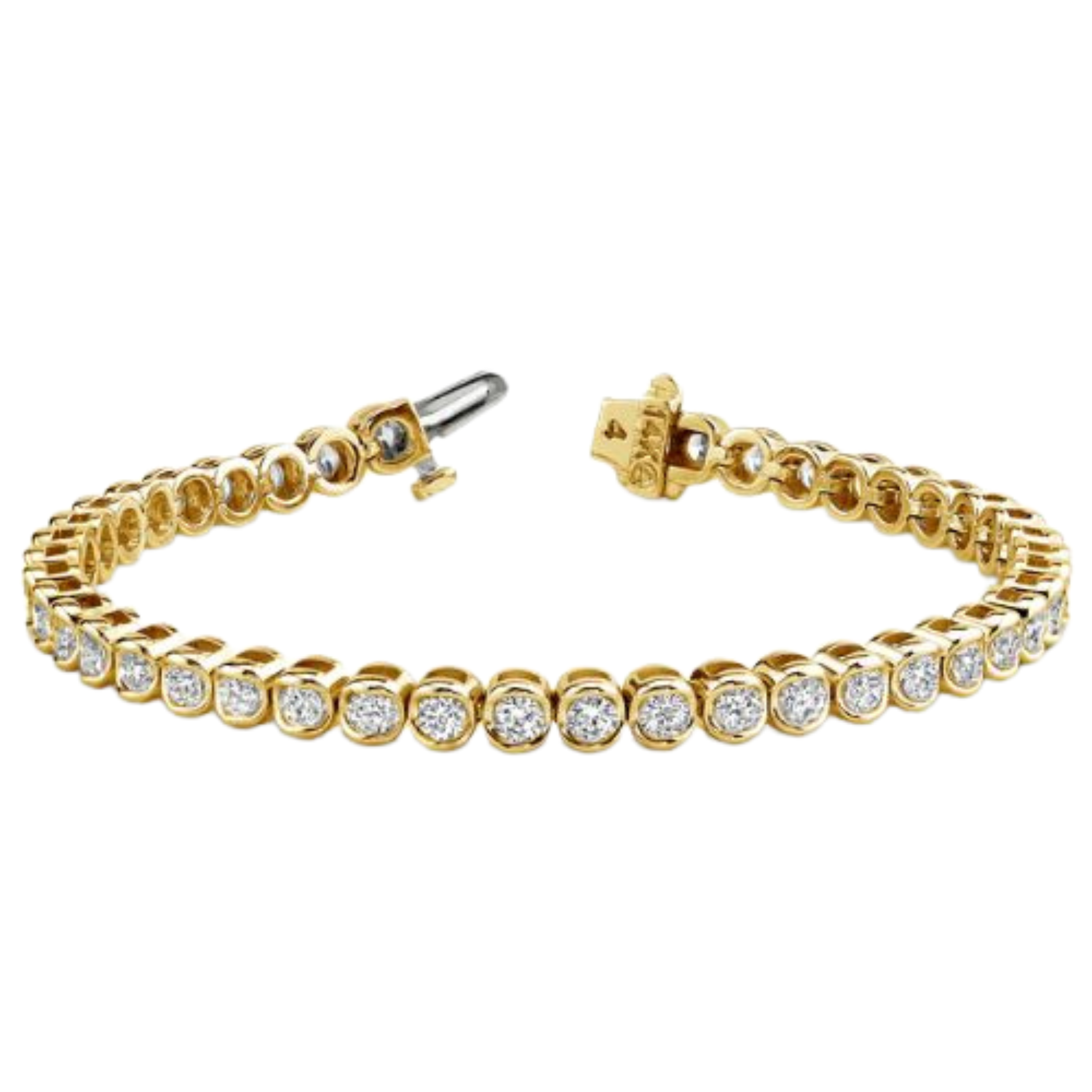 Sterling silver 925 mini circle tennis bracelet featuring a delicate design and sparkling accents.
