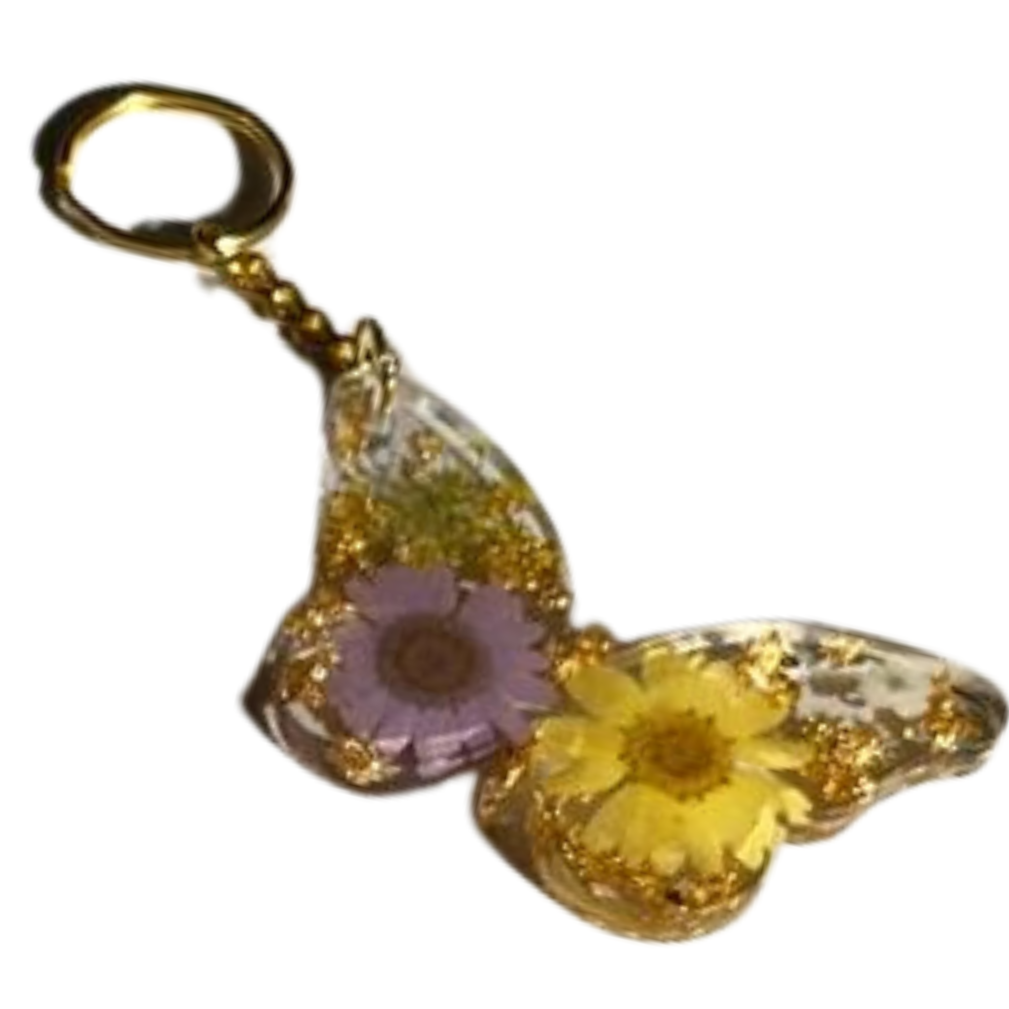 Floral Butterfly Keychain - Resin Keychain