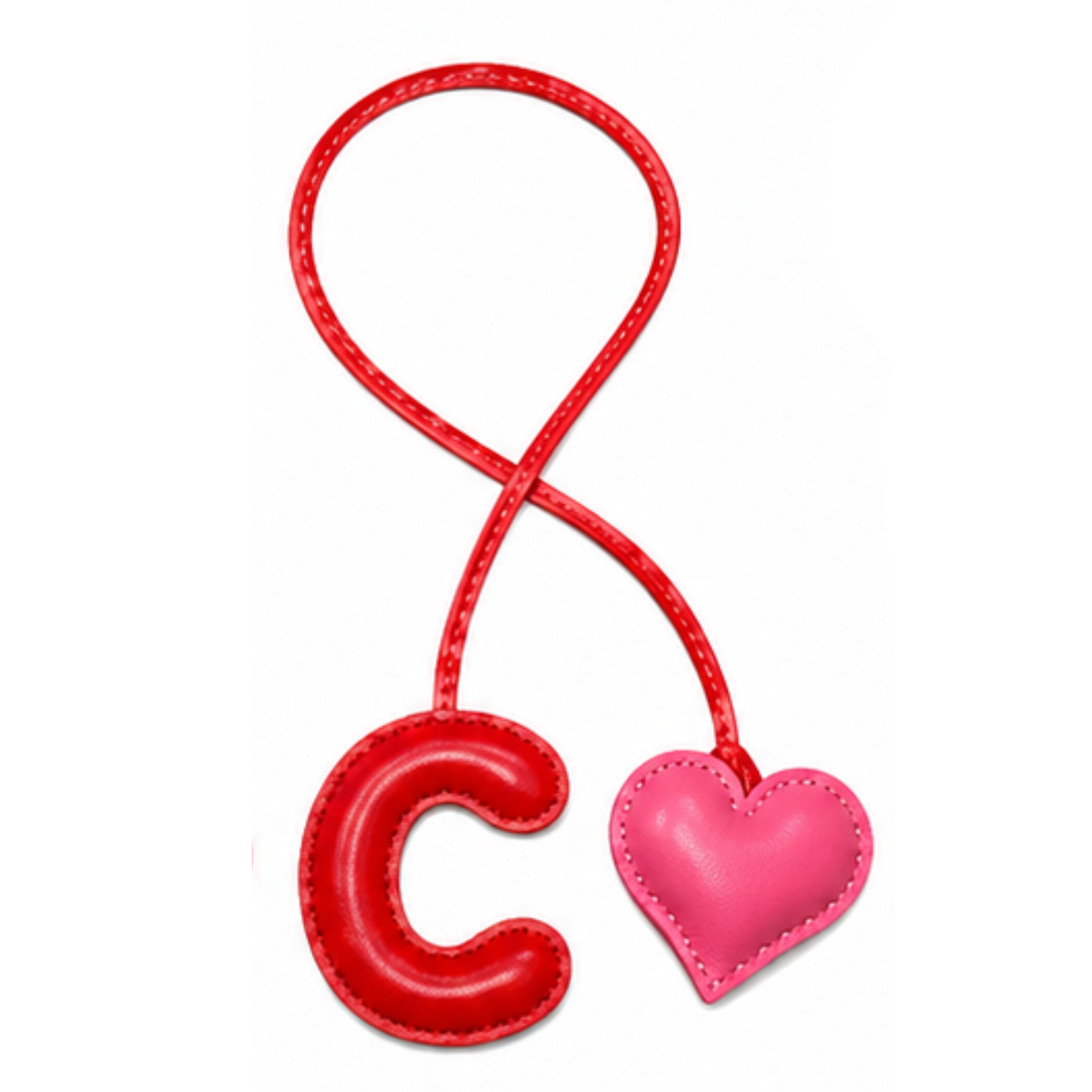 Initial w/ Heart Bag Charms