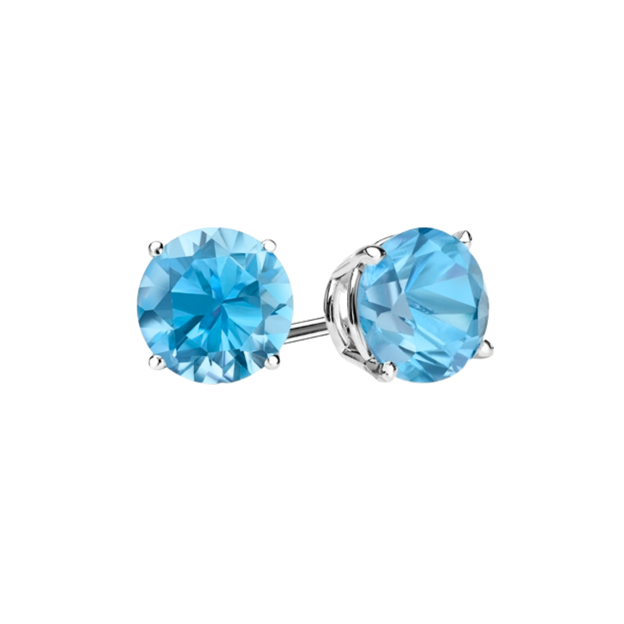 Birthstone CZ Sterling Silver Stud Earrings