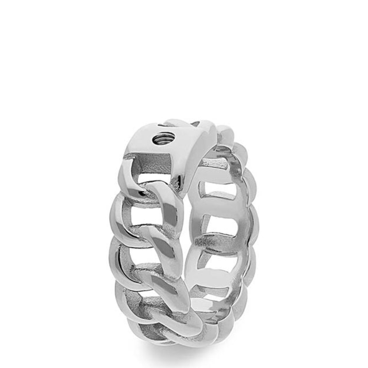 QUDO Basic Ring Liberi featuring a sleek silver band with minimalist design, perfect for everyday wear.