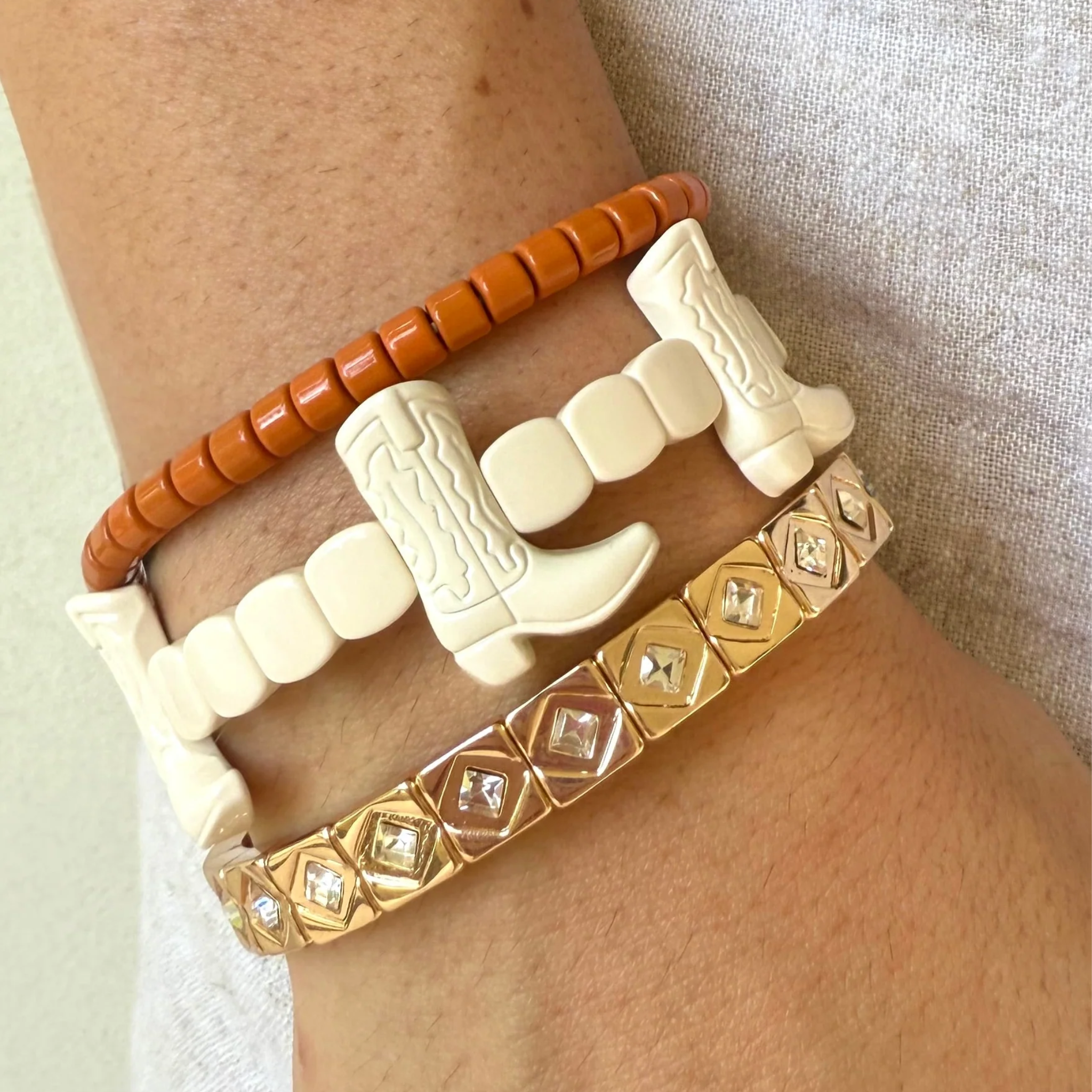 Crystal Vision Bracelet by la lumiere ny featuring shimmering crystals on a delicate chain. Elegant and stylish design.