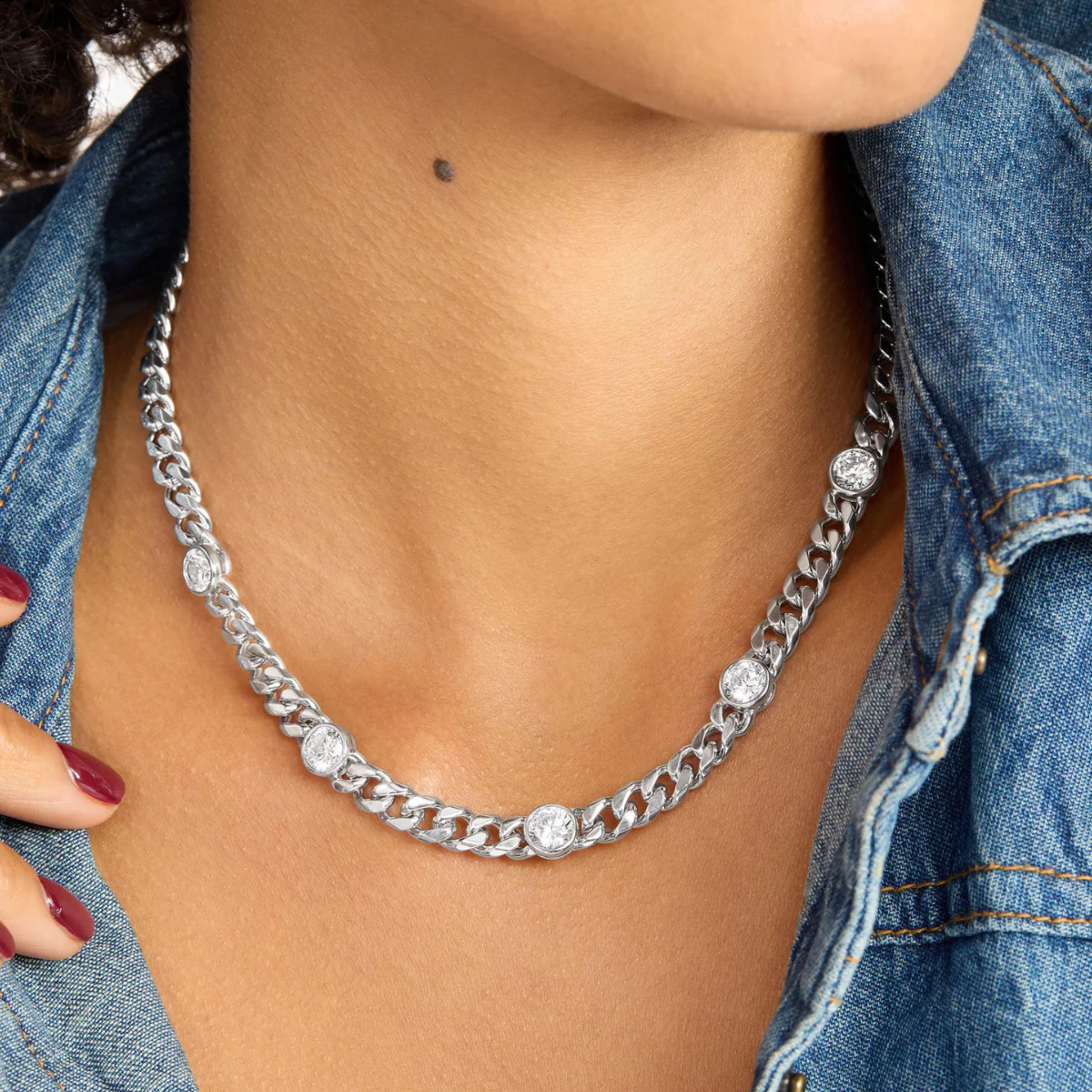 Julian 5 Diamond Necklace 16" - Let's Bag It 