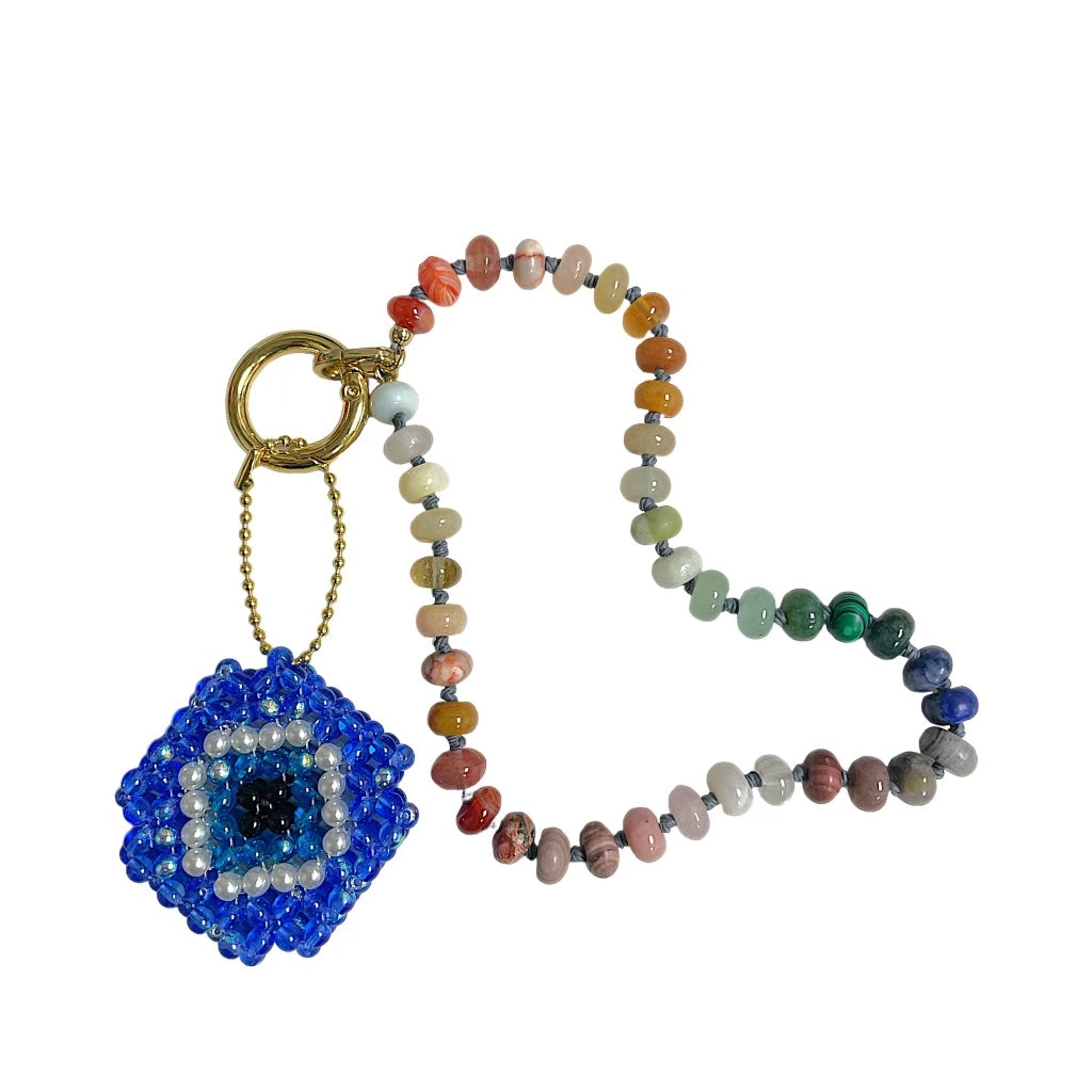 Evil Eye Beaded Bag Charm