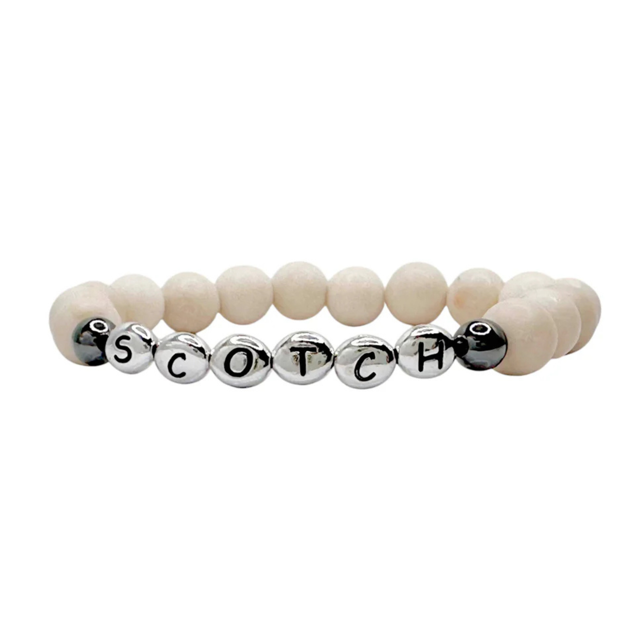 Love Lisa X Lets Bag It Carrie personalized dog lover bracelet with engraved pet name and paw charm, stylish jewelry for dog lovers.