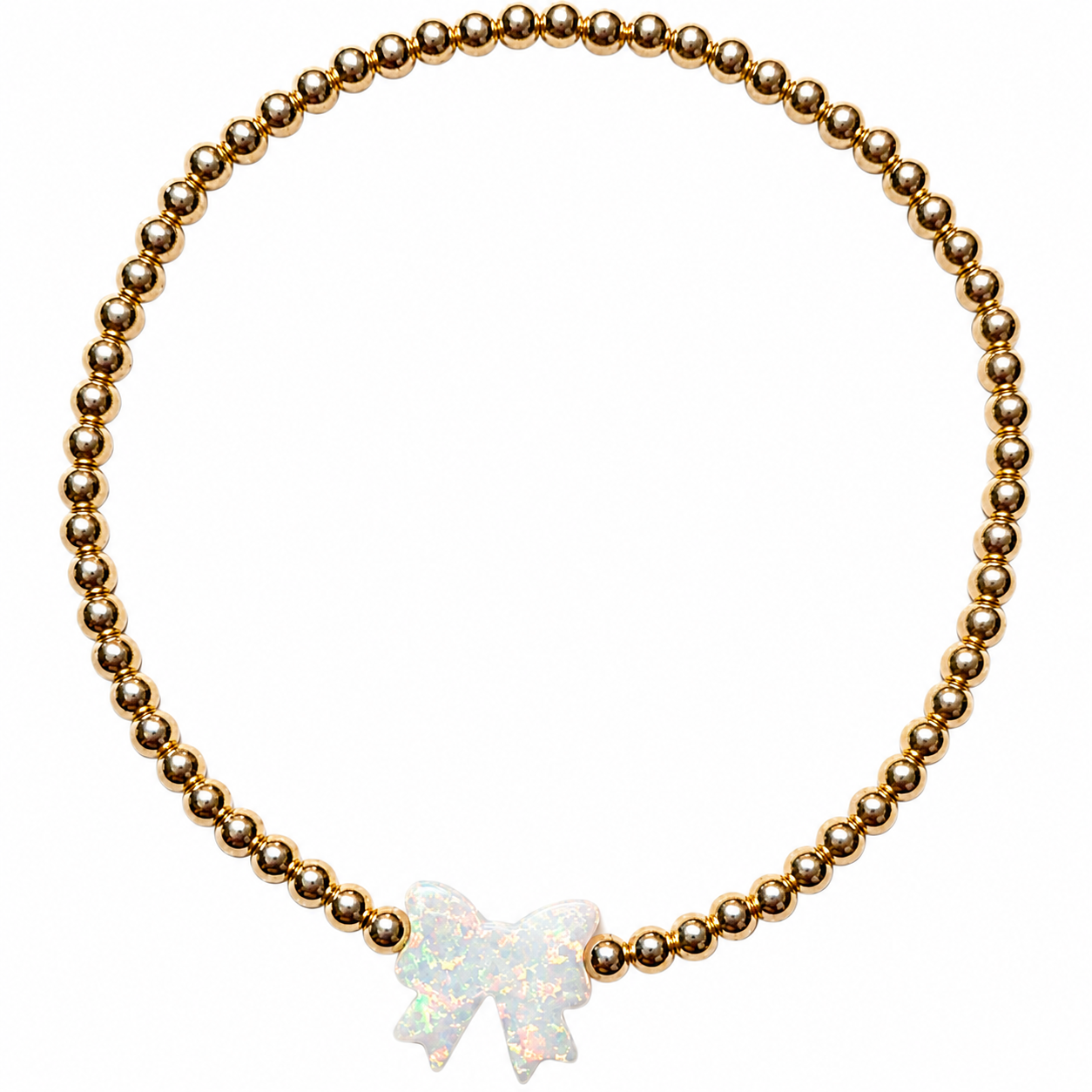 Bow Charm  Beaded Bracelet