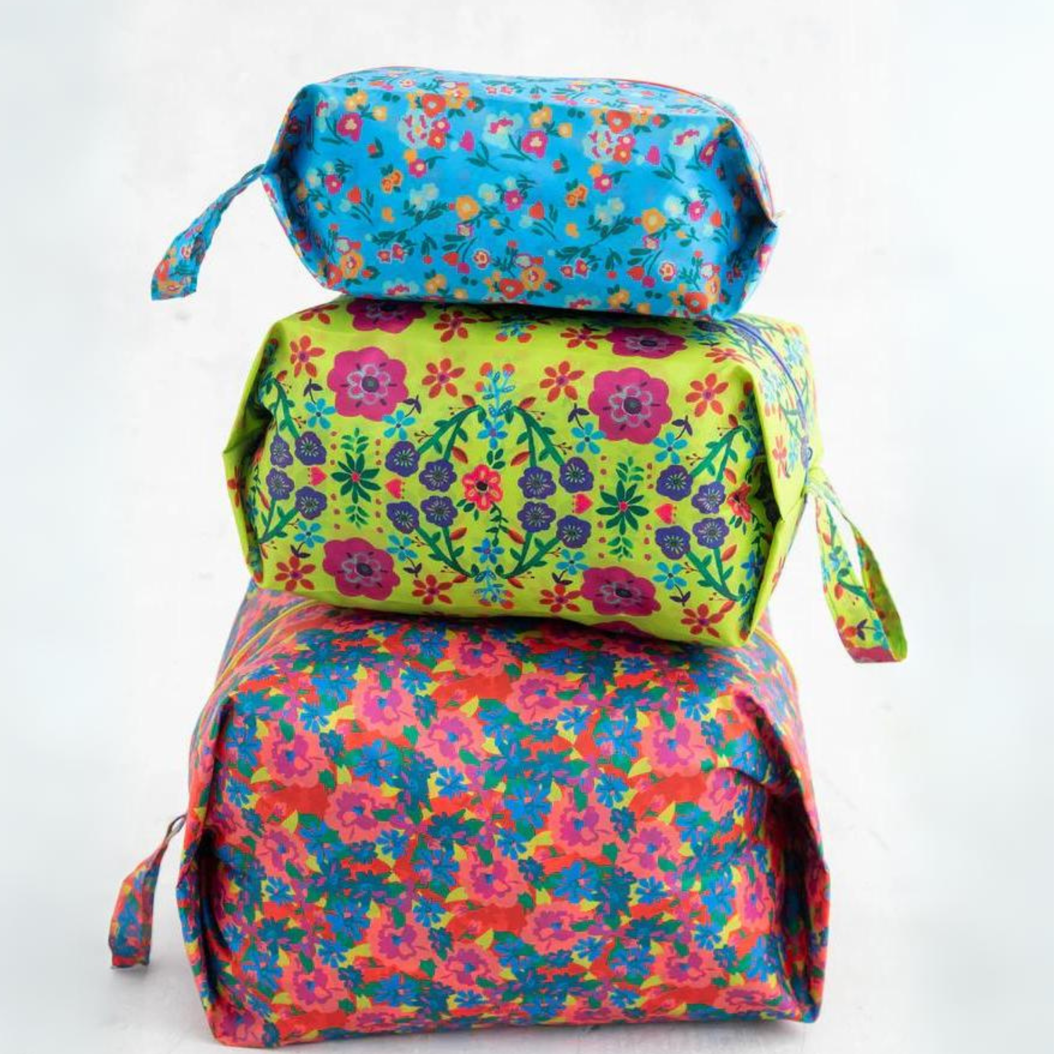 Set of 3 Pack & Go Cubes - Bright Floral