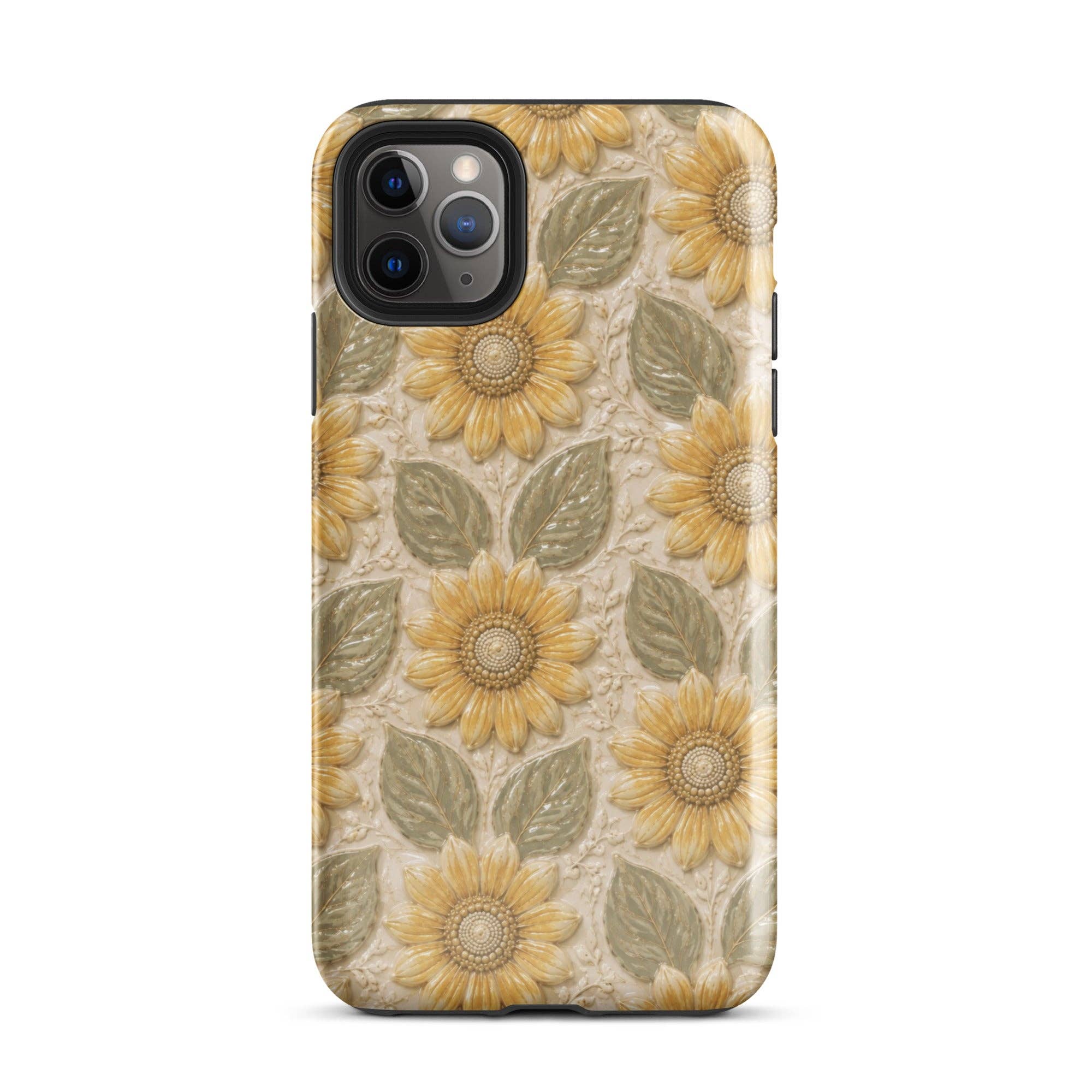 Green Tan Honey Flowers iPhone Case - Lets Bag it x Kiaras Creative