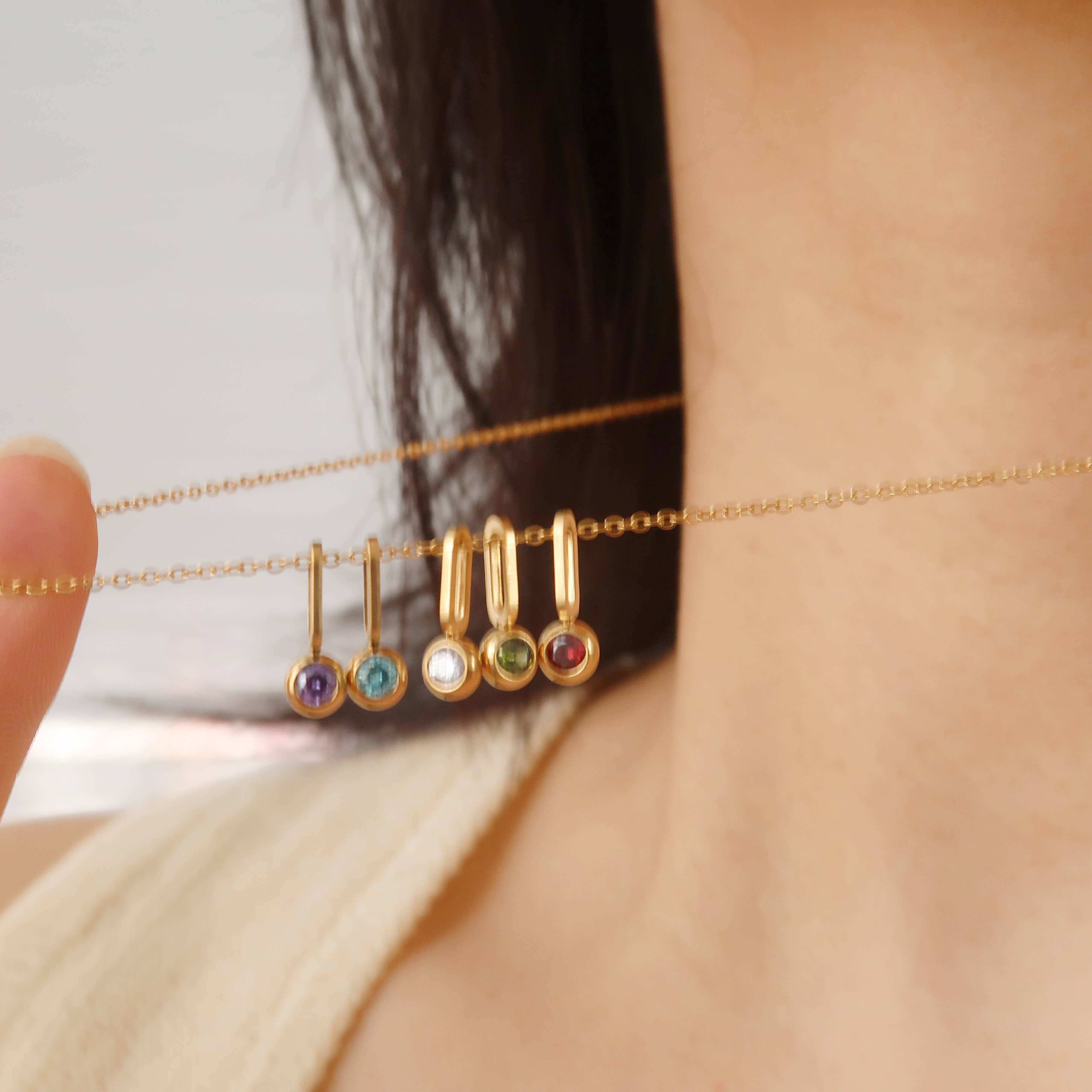 Mix and Match Multi Color Gemstone Pendant Necklace - Let's Bag It 