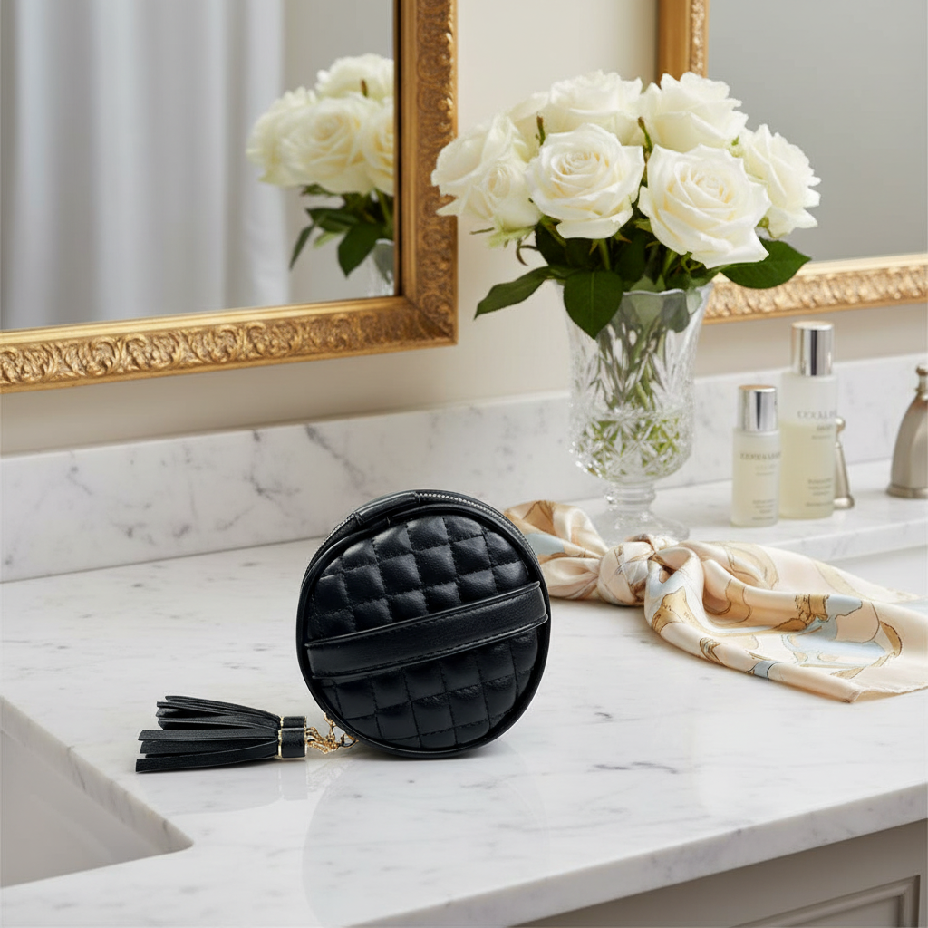 PurseN Hot Tools Holder pouch with quilted design, compact and stylish storage for hair styling tools