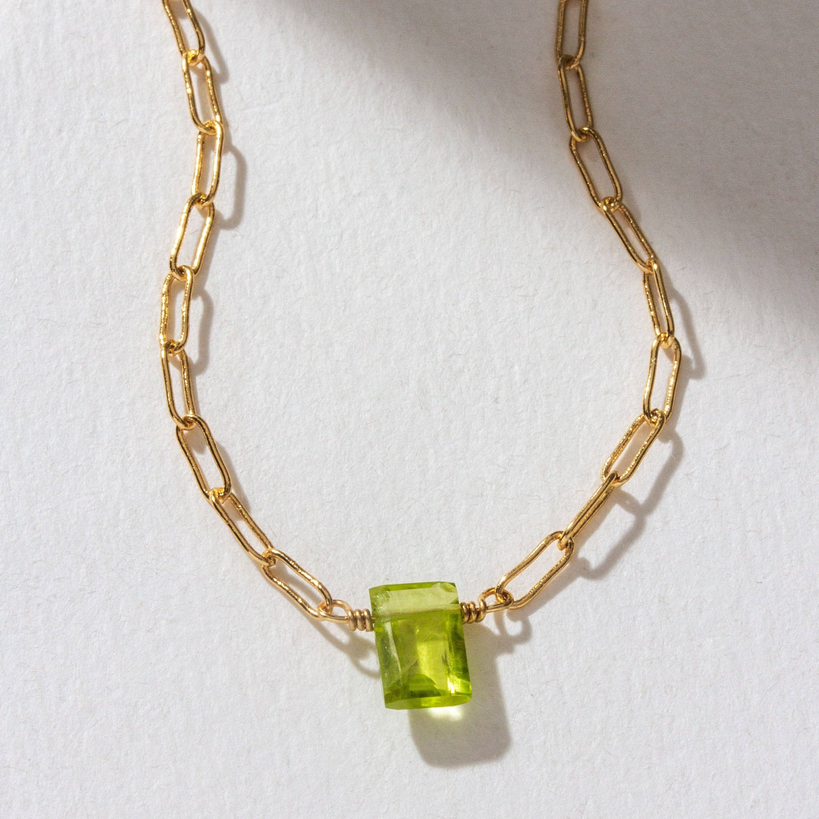 Prism Gems Birthstone Peridot Necklace - August - Let's Bag It 