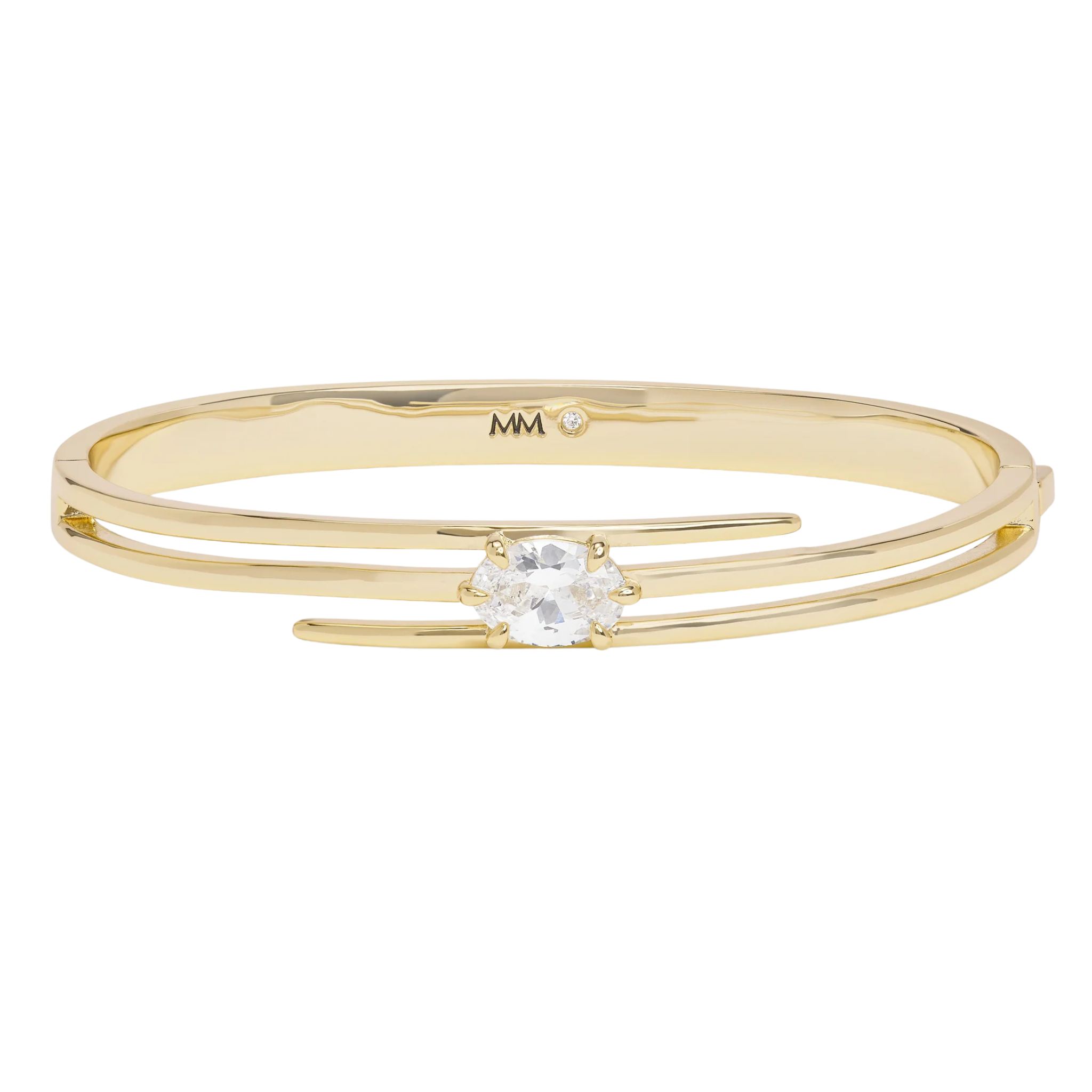 Melinda Maria She's On Point Lasso Cuff bracelet with sleek gold design and lasso detail, stylish jewelry accessory.