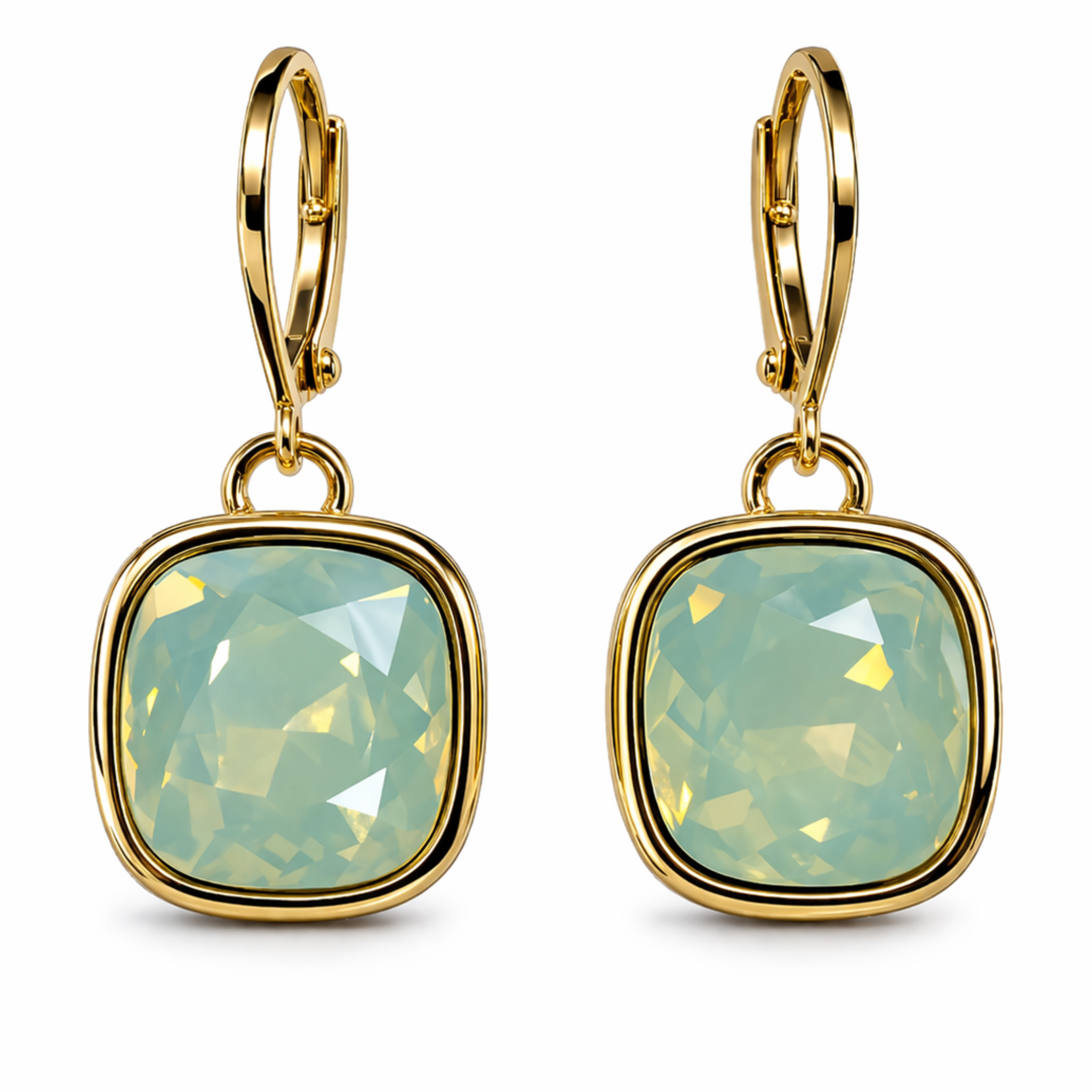 Cathie Nilson framed drop earrings featuring sleek geometric design and elegant metal accents, perfect for stylish accessories.