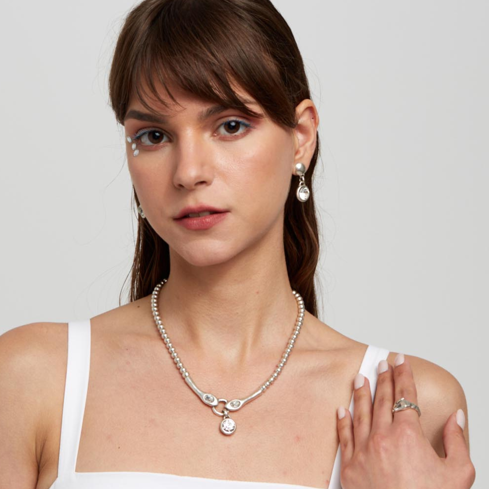 Chanour Solstice Drop Necklace featuring a delicate chain and teardrop pendant, elegant jewelry for everyday or special occasions.